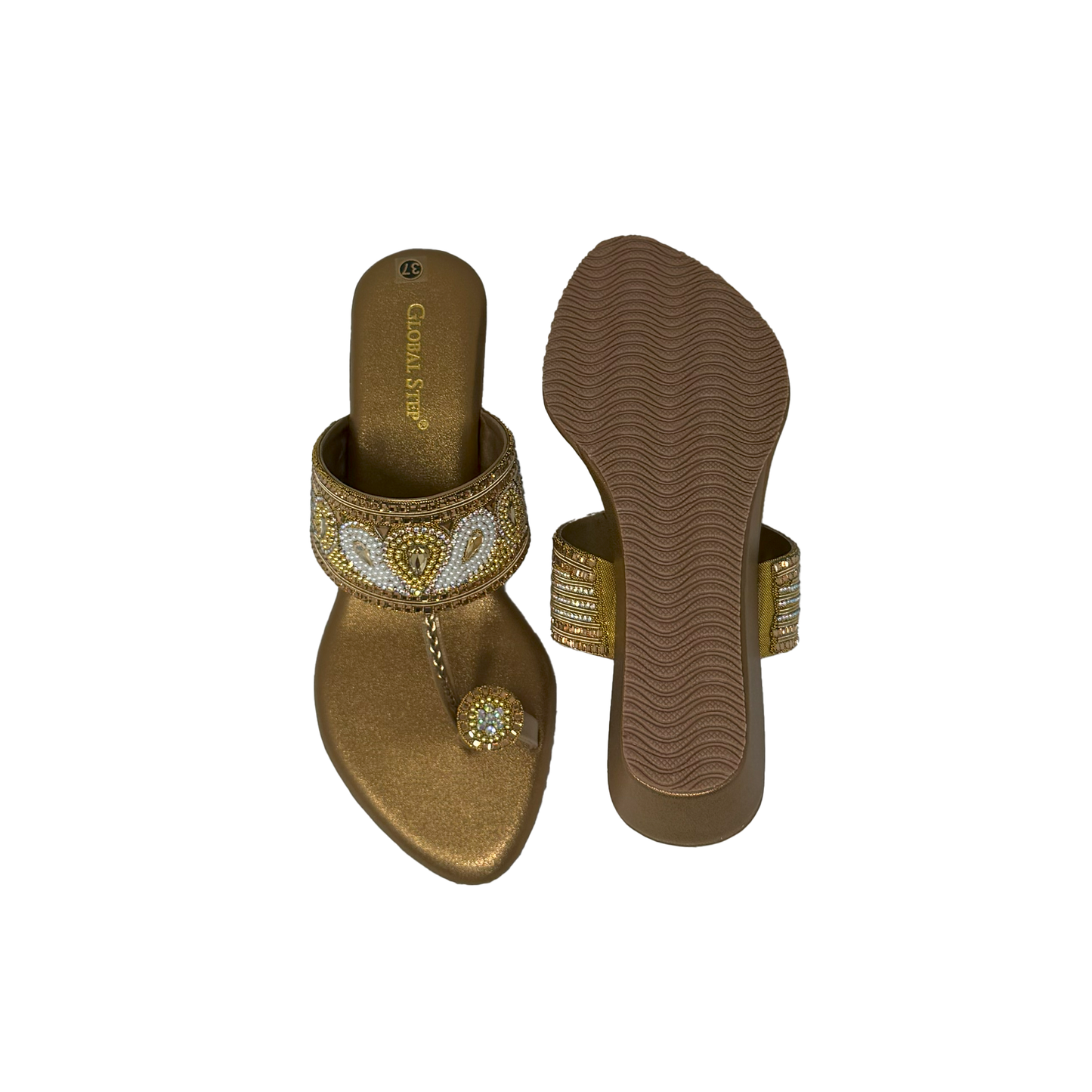 Embellished Toe-Ring Wedges