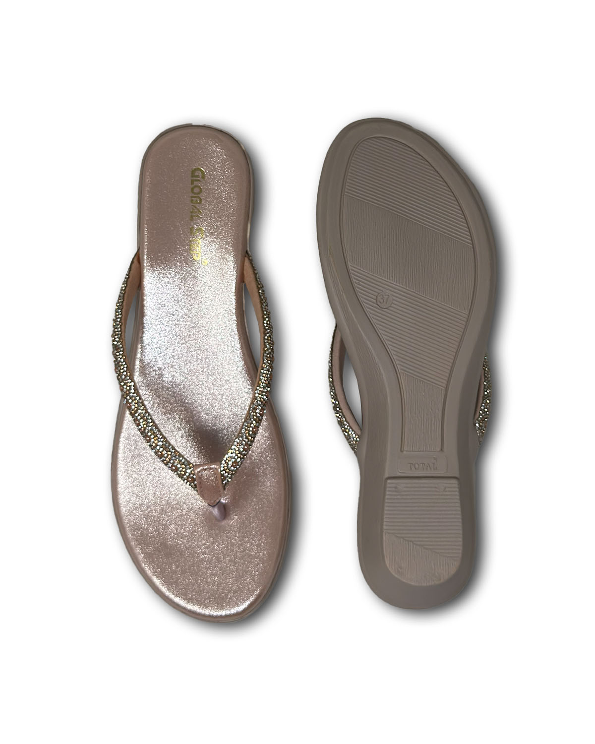 Stylish Rose Gold Wedge Sandals