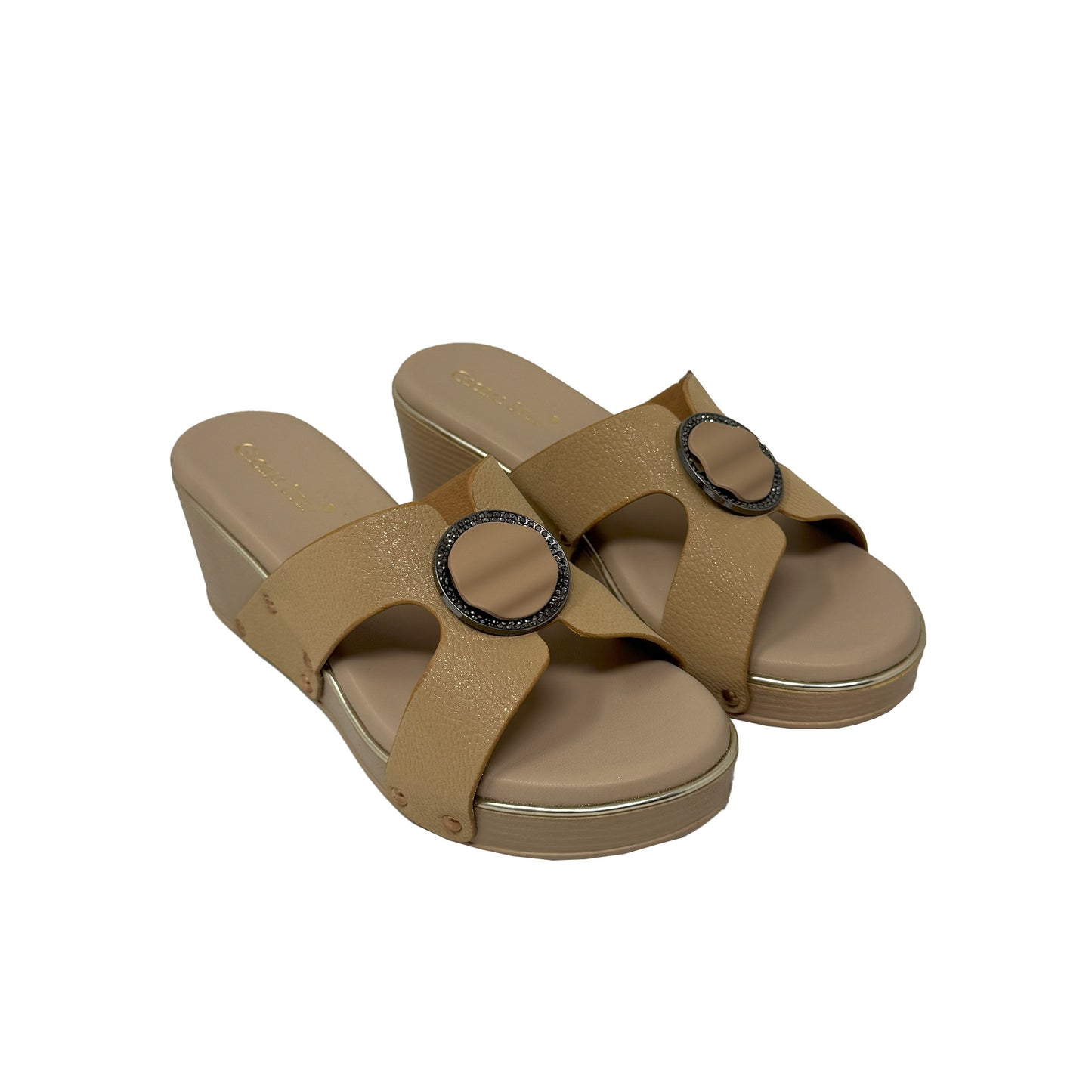 Elegant Buckle Wedge Sandals