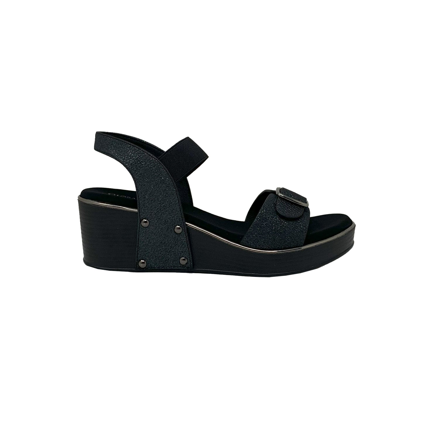 Glossy Buckle Wedges