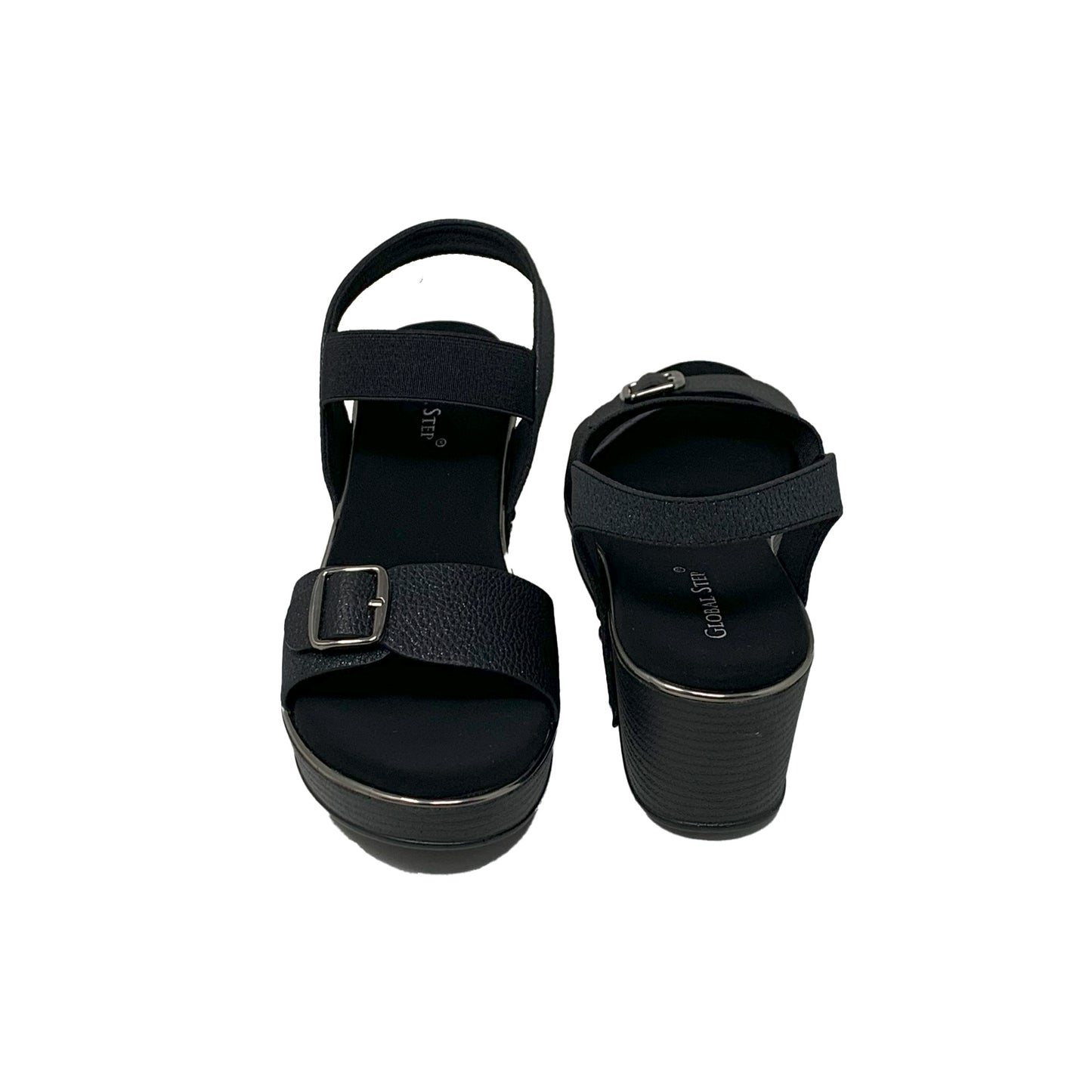 Glossy Buckle Wedges