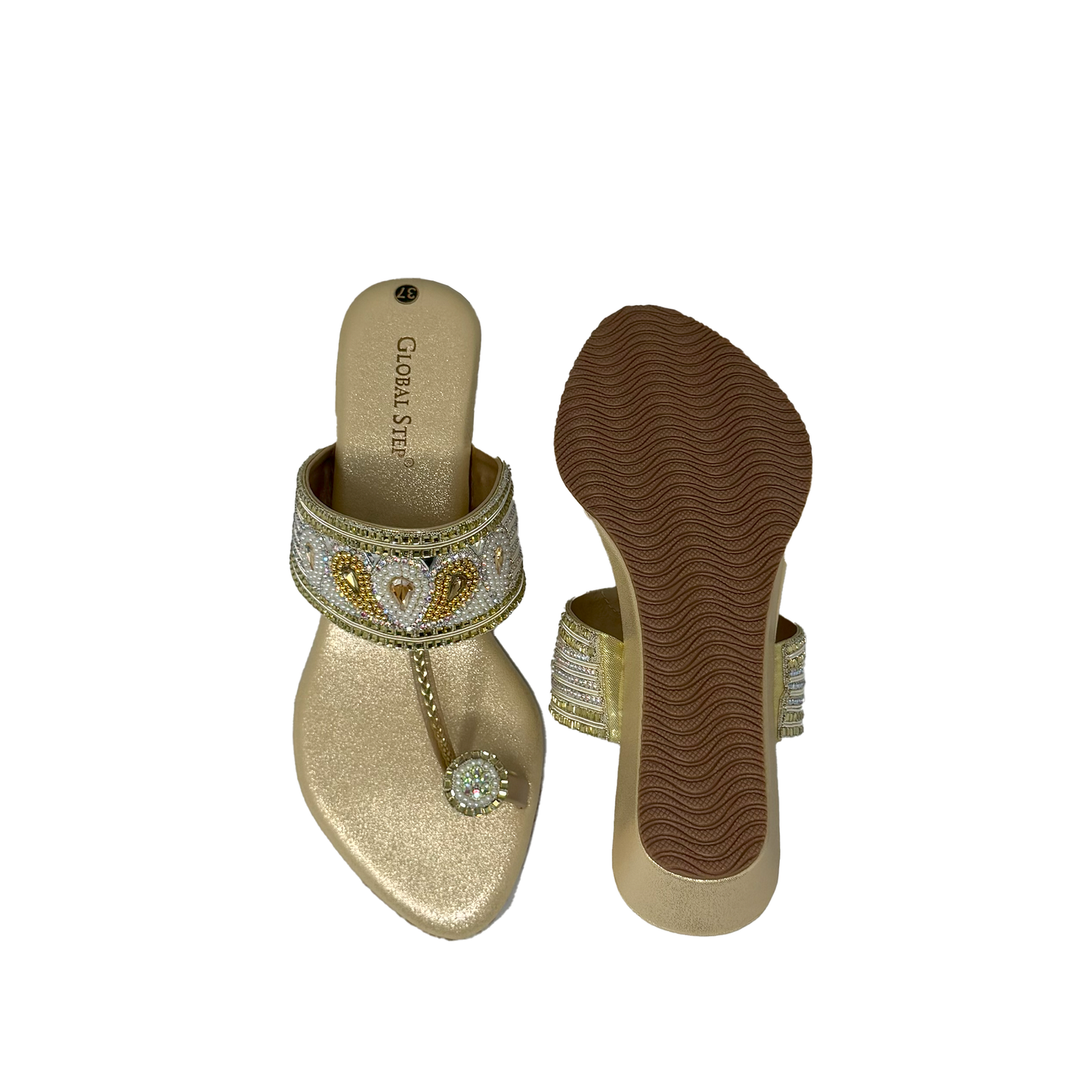 Embellished Toe-Ring Wedges
