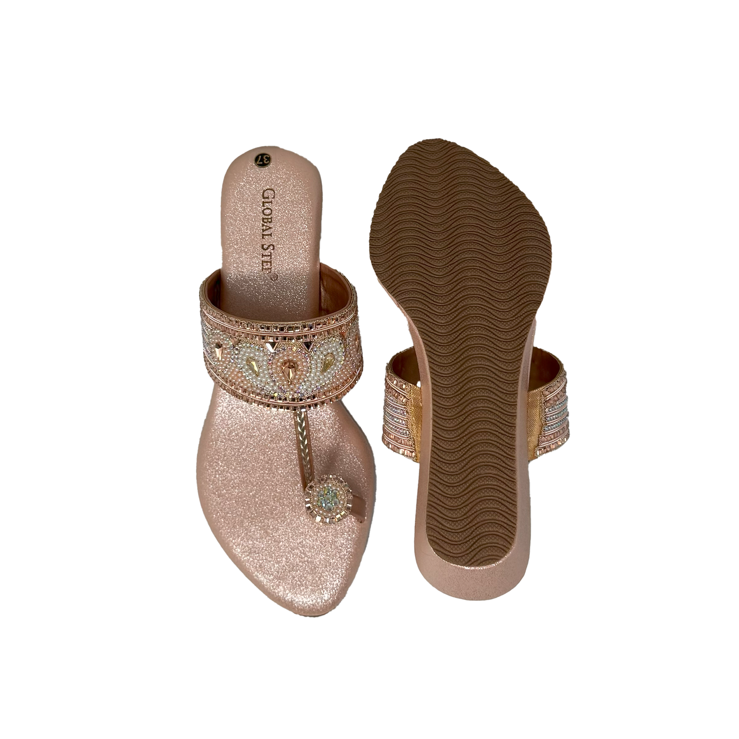 Embellished Toe-Ring Wedges