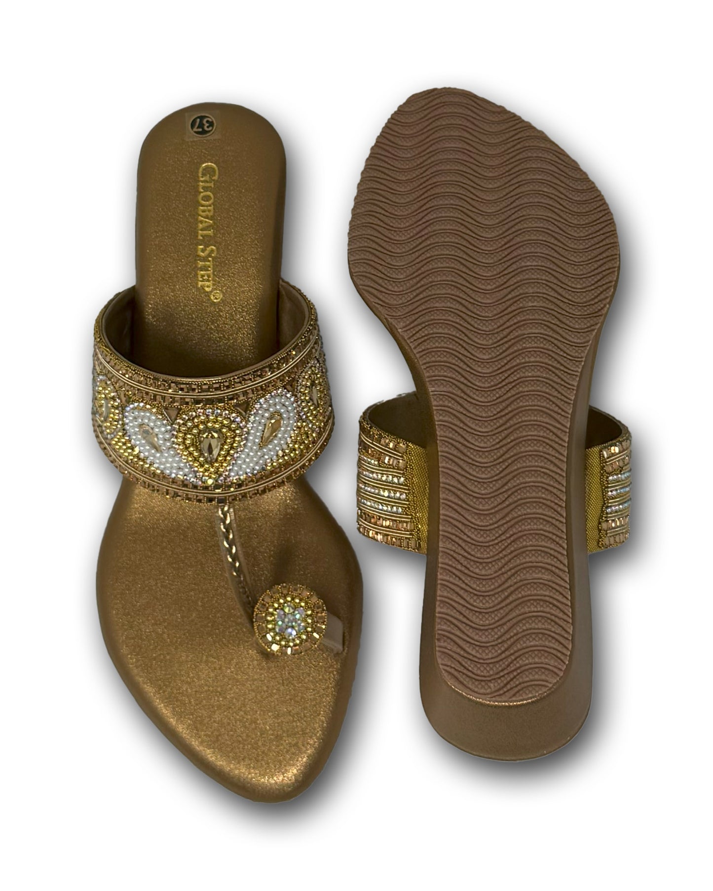 Embellished Toe-Ring Wedges