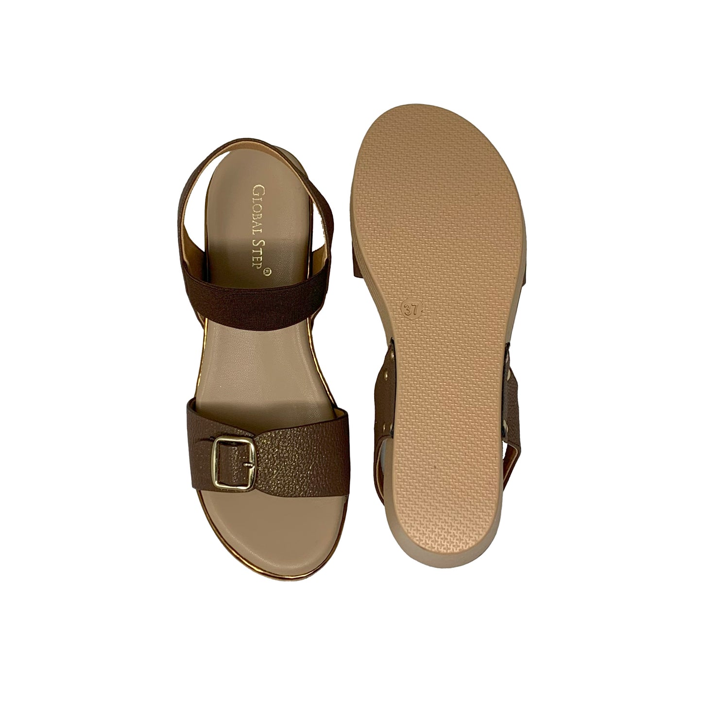 Glossy Buckle Wedges