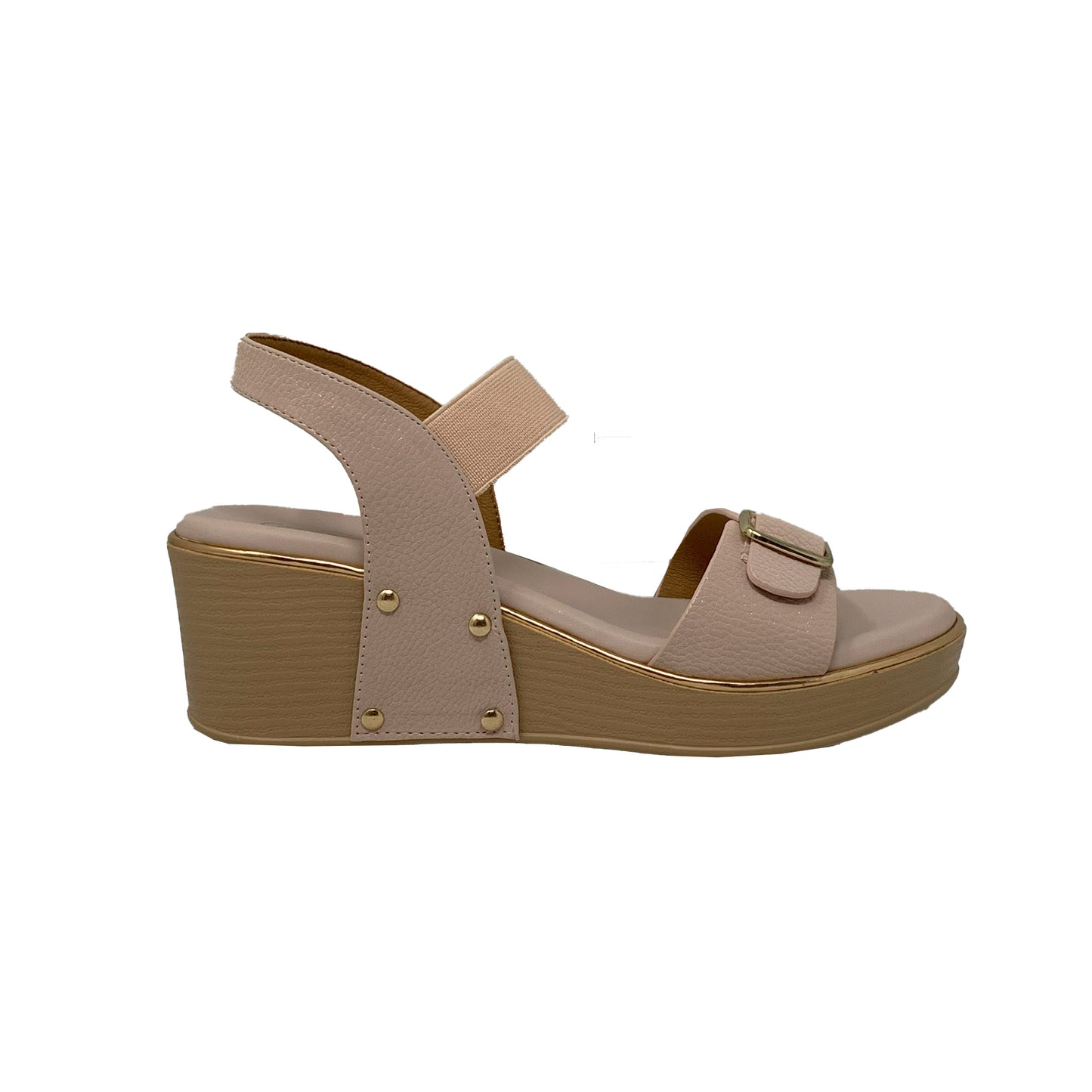 Glossy Buckle Wedges