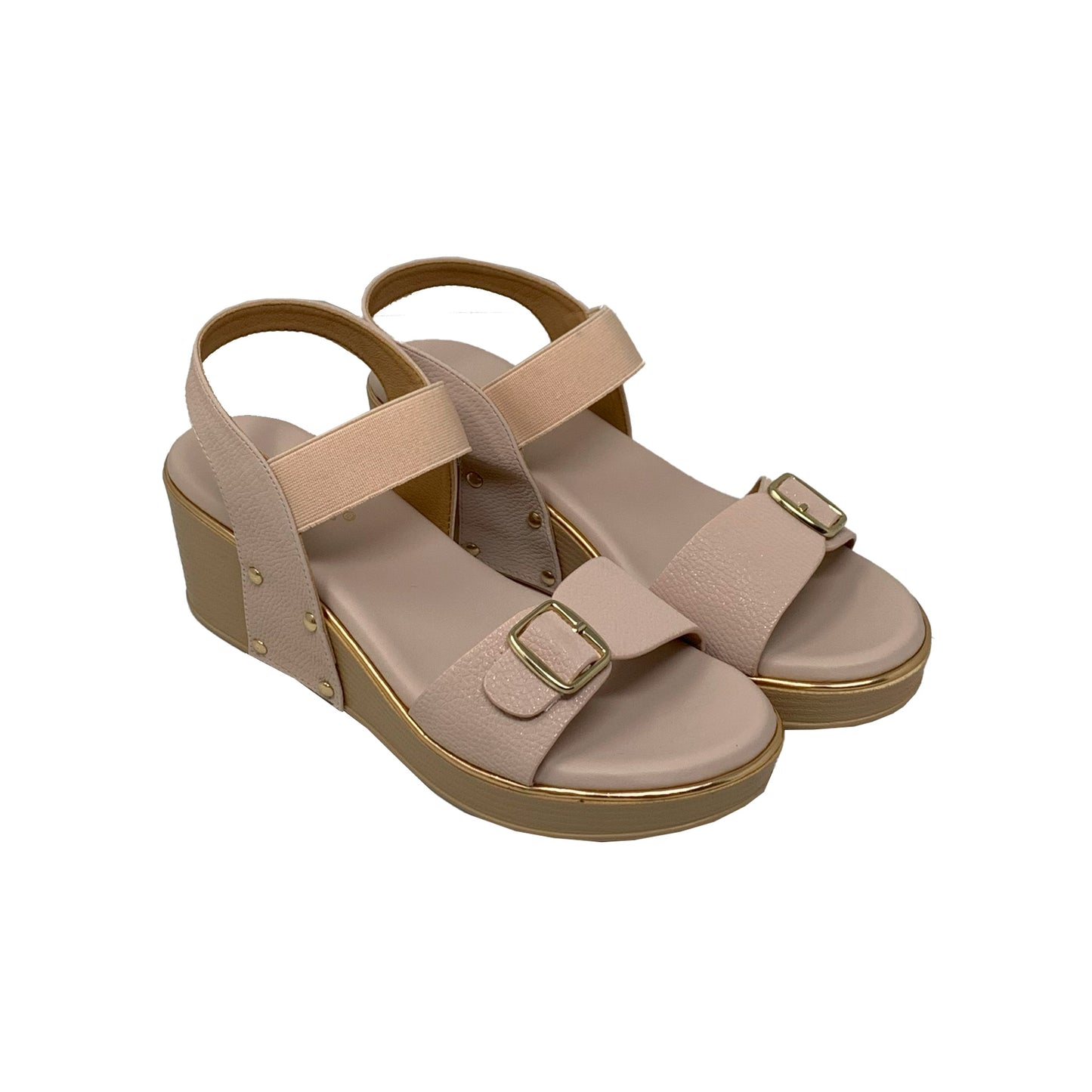 Glossy Buckle Wedges