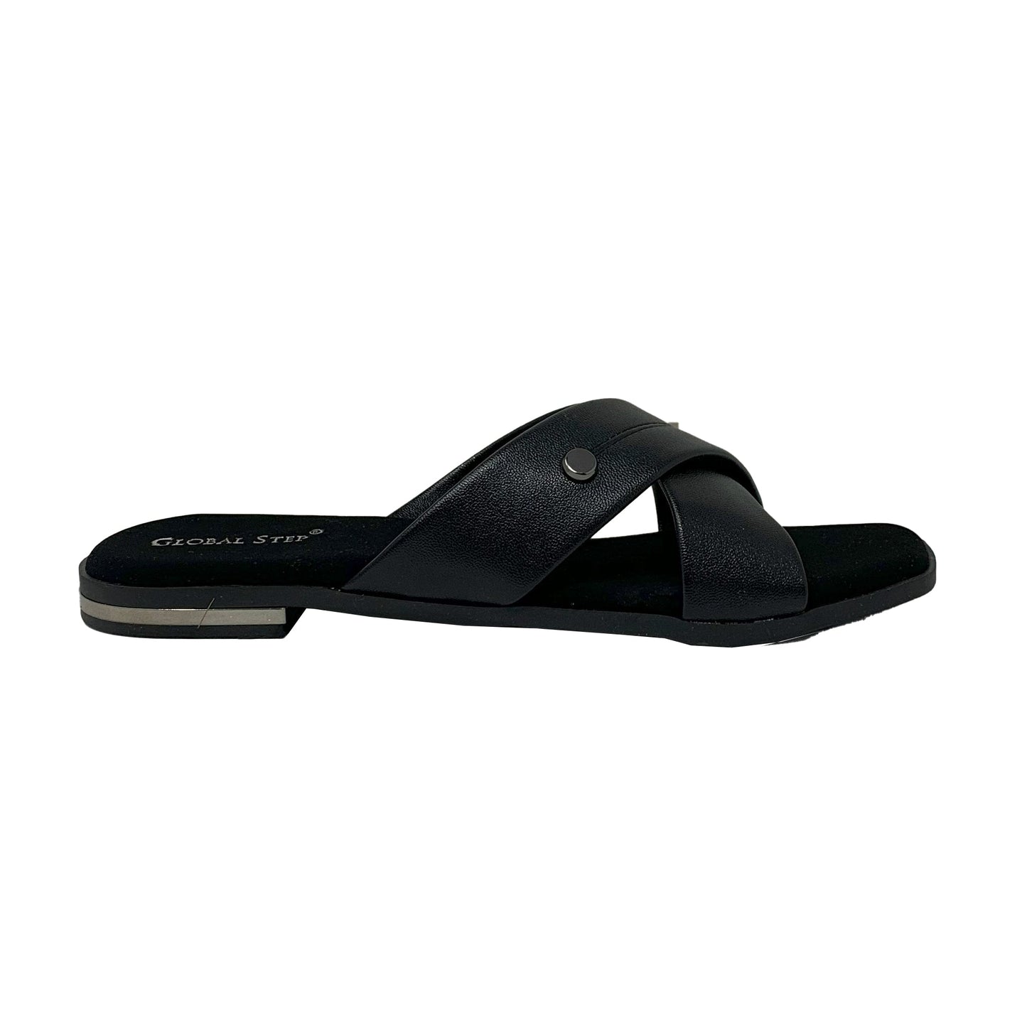 Black Cross - Strap Flats - GlobalStep - shoes - 36