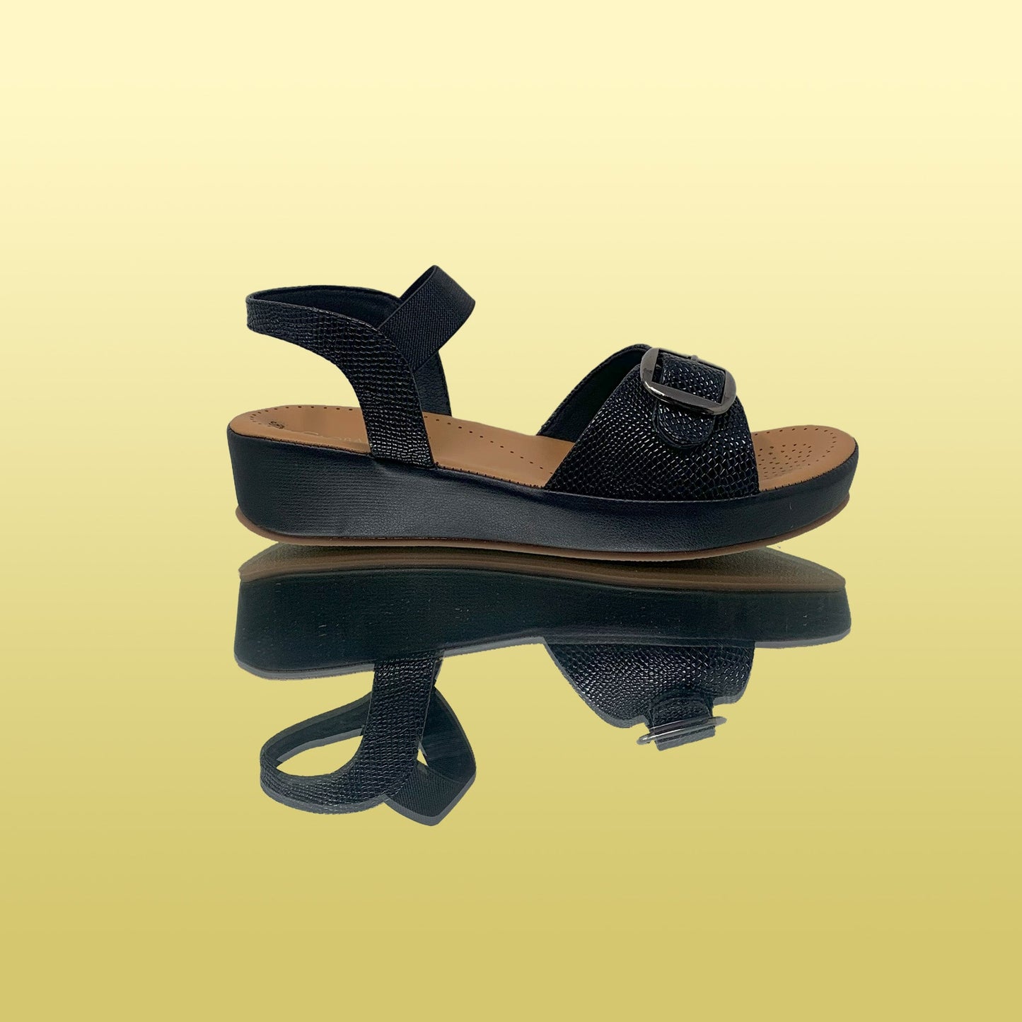 Black GlitzNoble Wedges - GlobalStep - shoes - 36