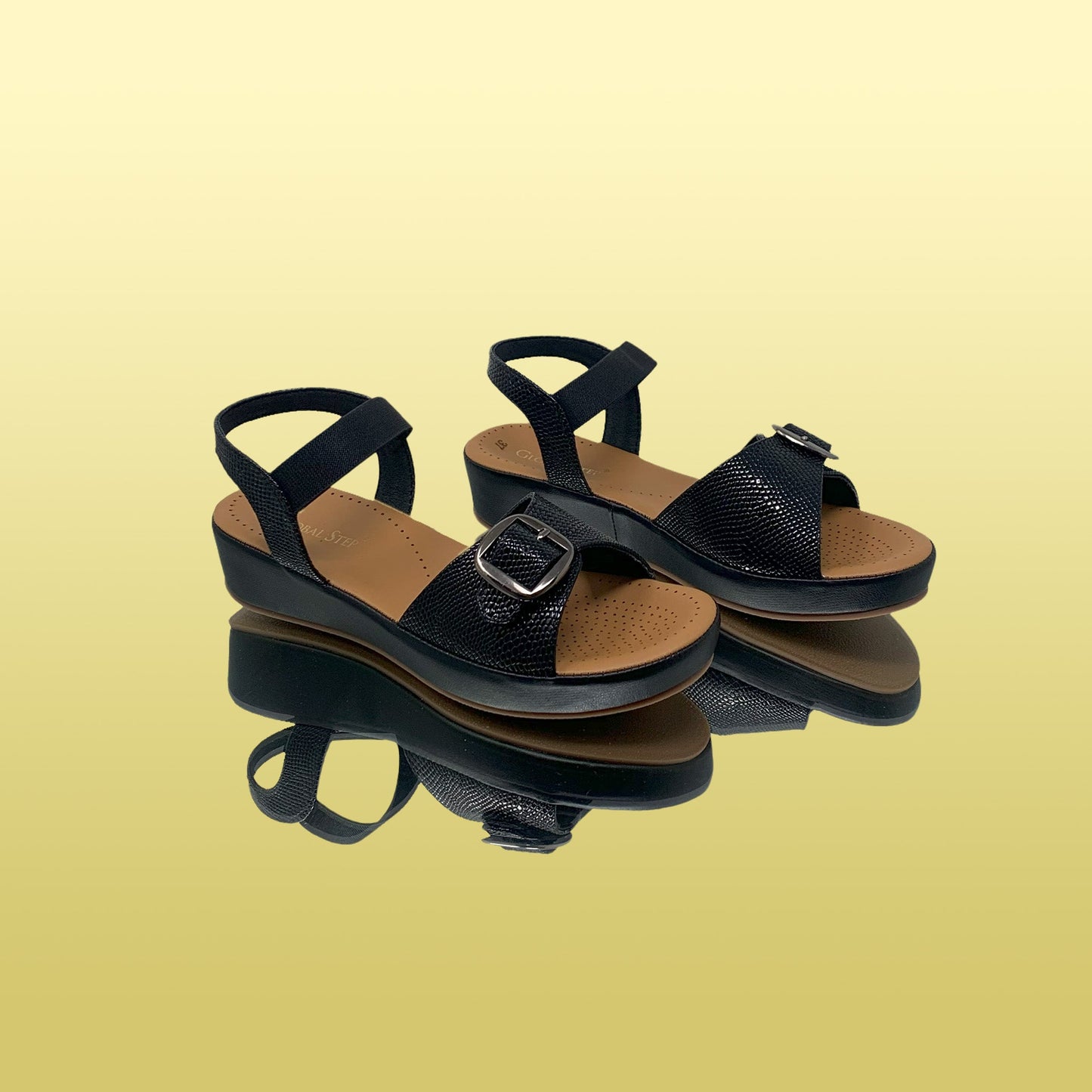 Black GlitzNoble Wedges - GlobalStep - shoes - 36