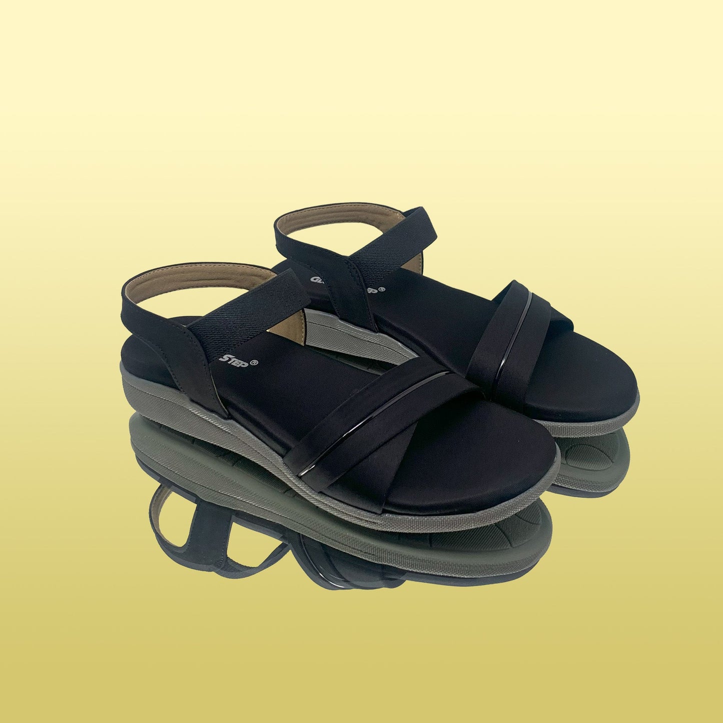 Black Sandal with Silver Accent - GlobalStep - shoes - 36