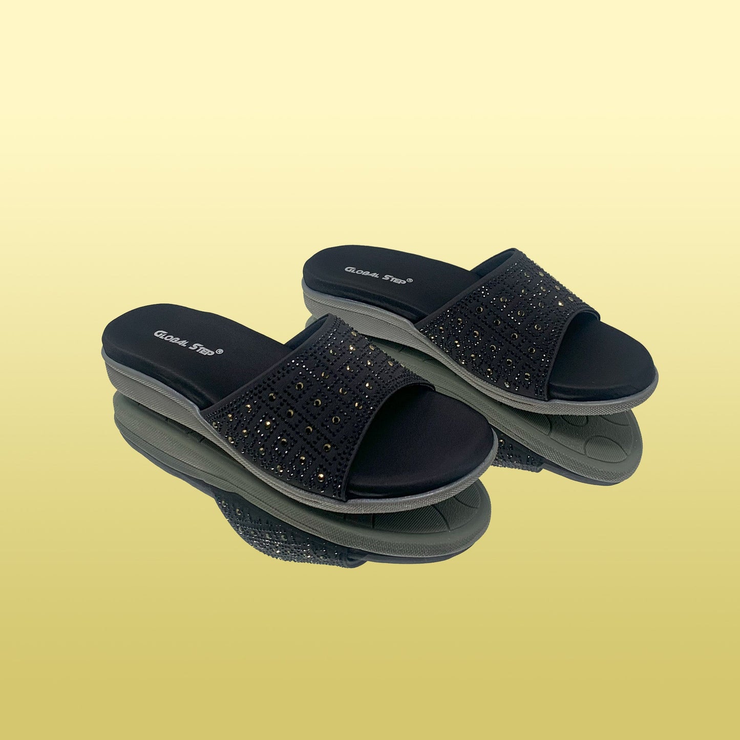 Black Slip - On Sandals - GlobalStep - shoes - 36