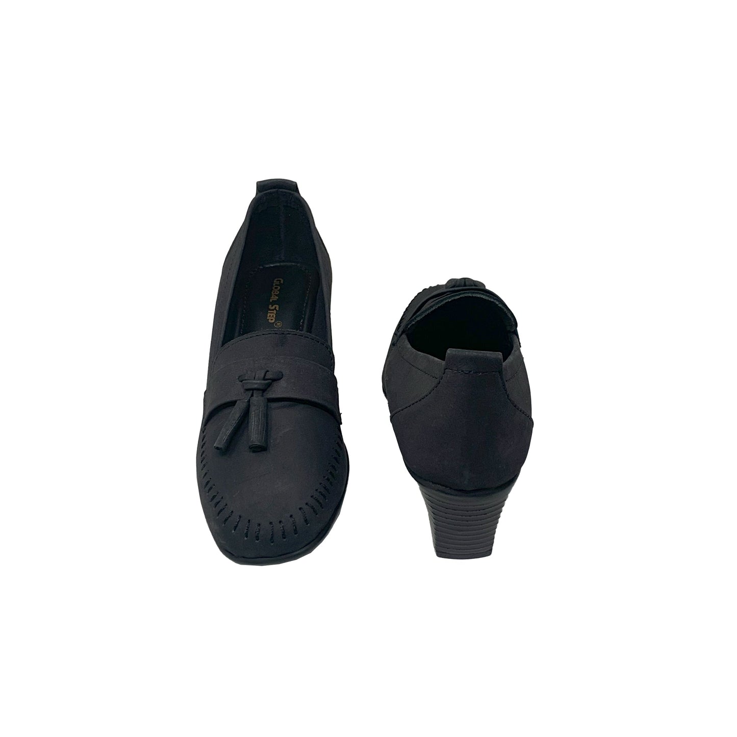 Black Tassel Loafers - GlobalStep - shoes - 36