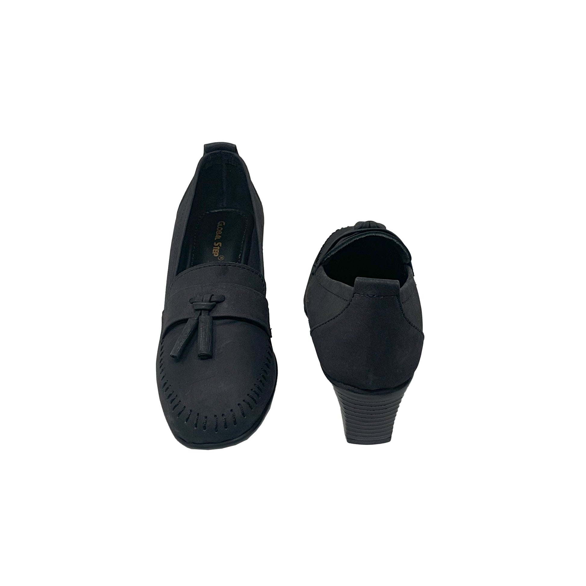 Black Tassel Loafers - GlobalStep - shoes - 36