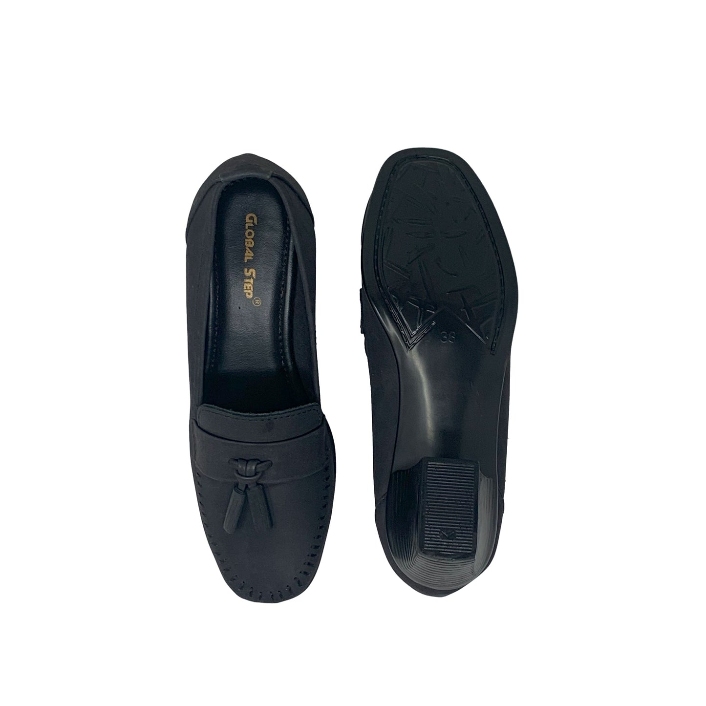 Black Tassel Loafers - GlobalStep - shoes - 36
