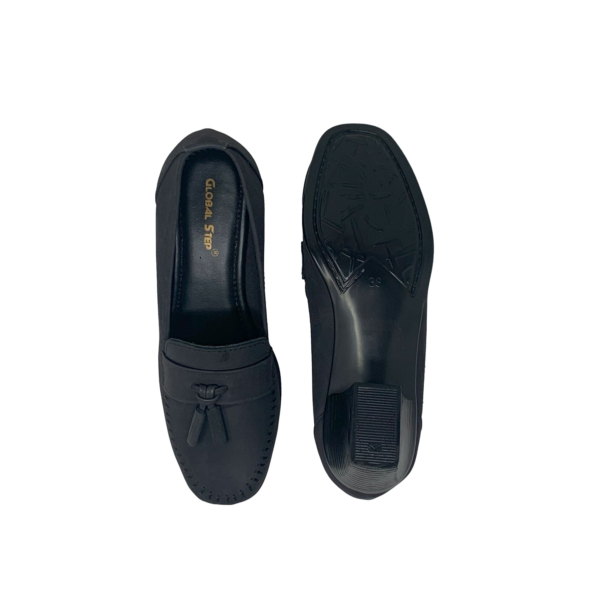Black Tassel Loafers - GlobalStep - shoes - 36