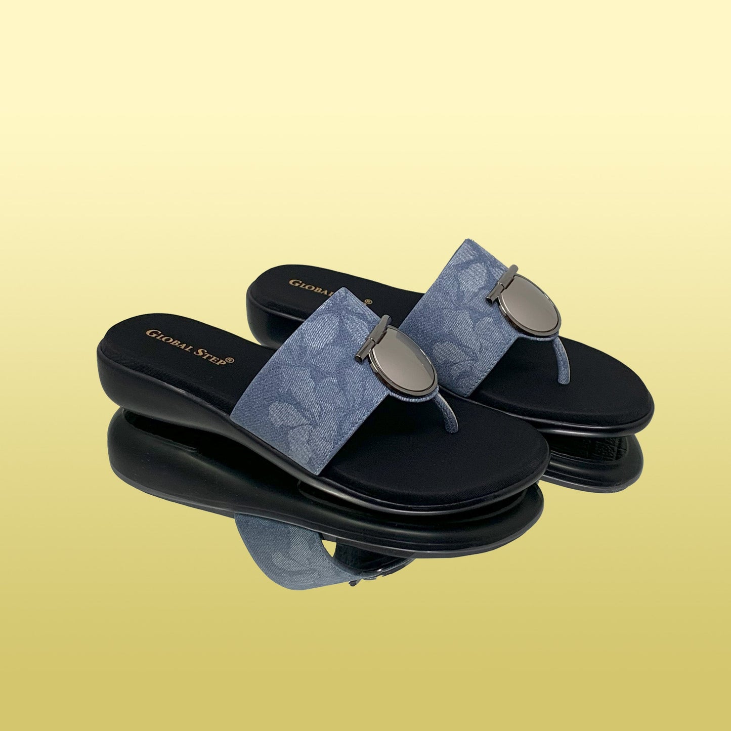 Blue Denim - style Slides - GlobalStep - shoes - 36