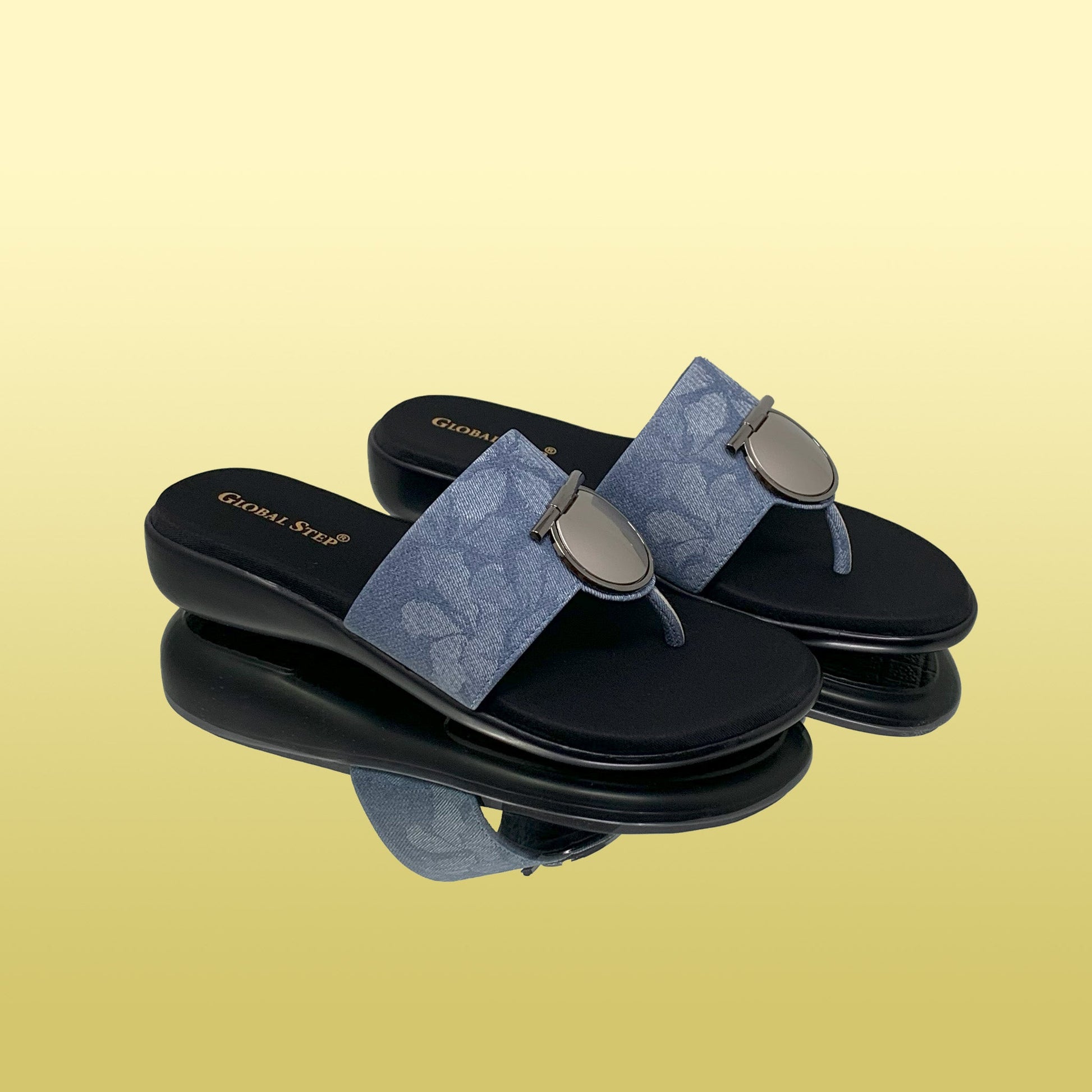 Blue Denim - style Slides - GlobalStep - shoes - 36