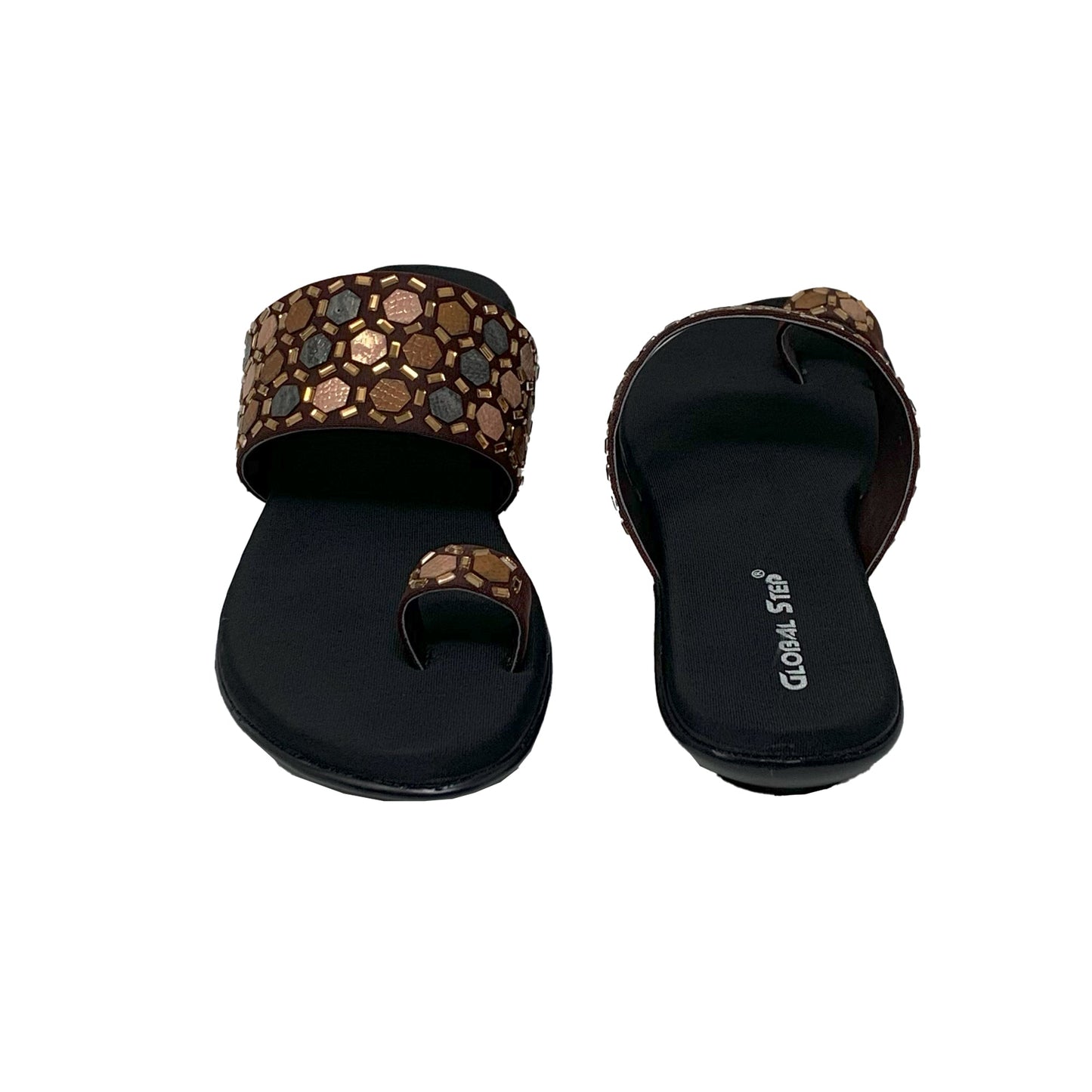 BrownMosaic Flat Sandals - GlobalStep - shoes - 36