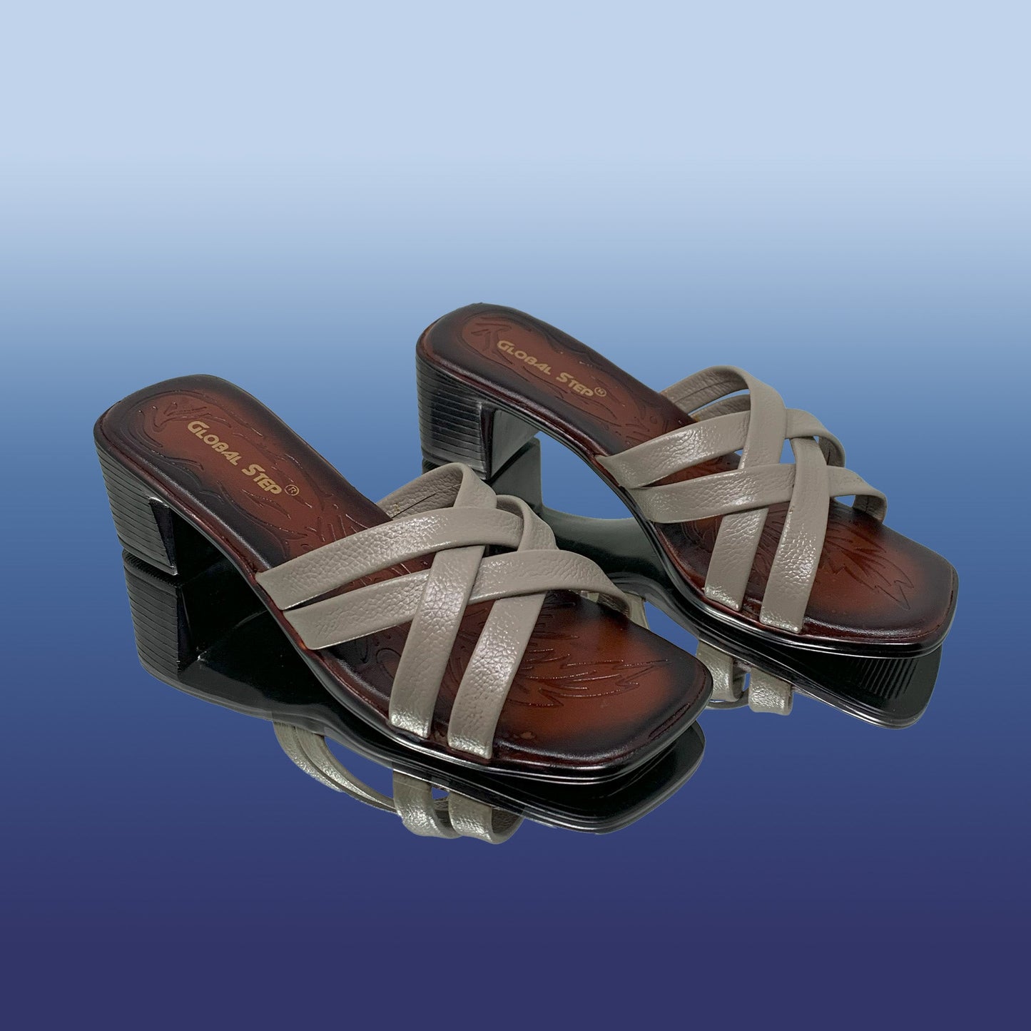 Crisscross Heeled Sandals - GlobalStep - shoes - 36