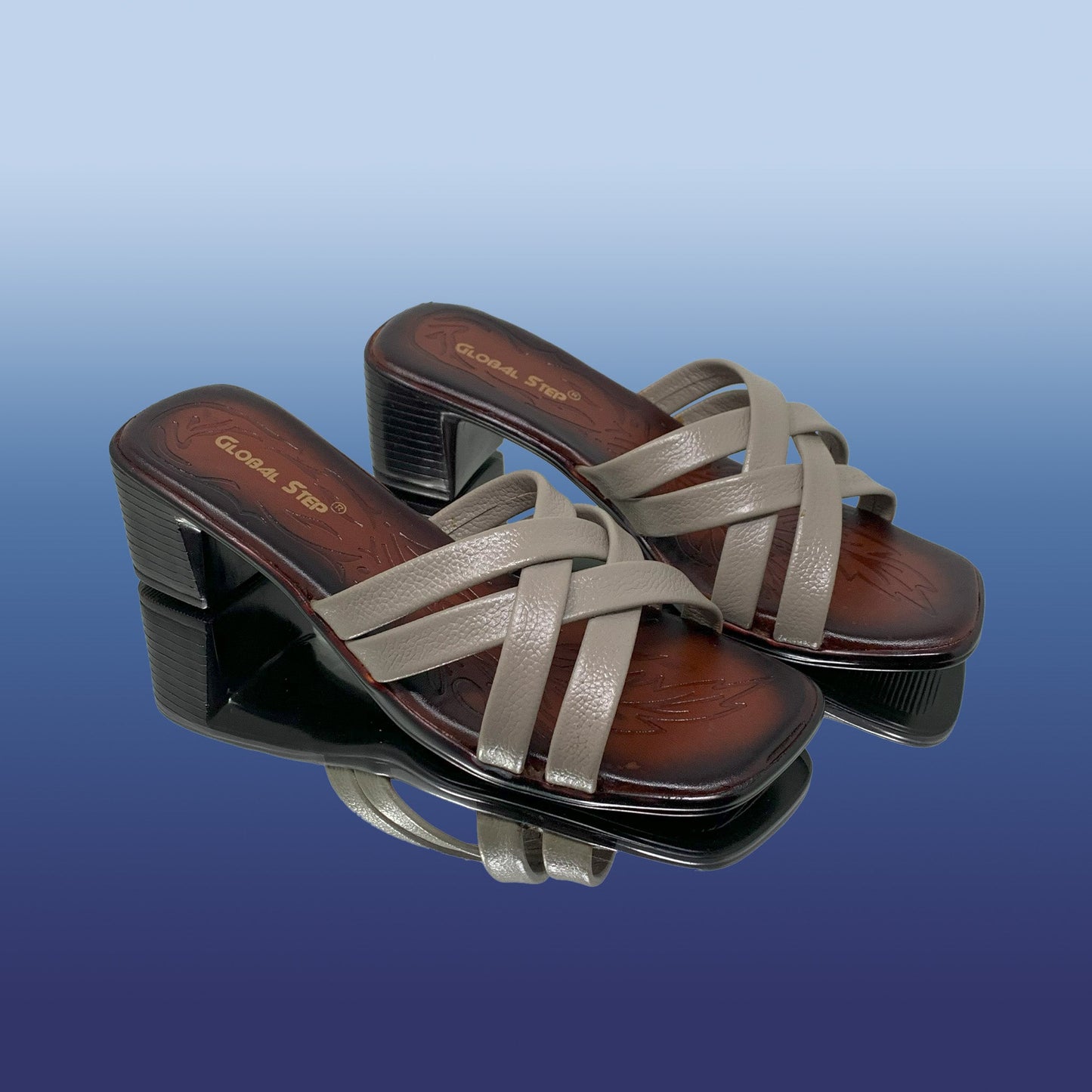 Crisscross Heeled Sandals - GlobalStep - shoes - 36
