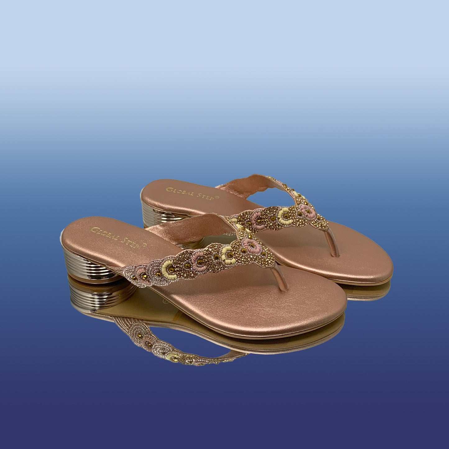Elegant Beaded Wedge Sandals - Stylish & Comfortable - GlobalStep - shoes - 36