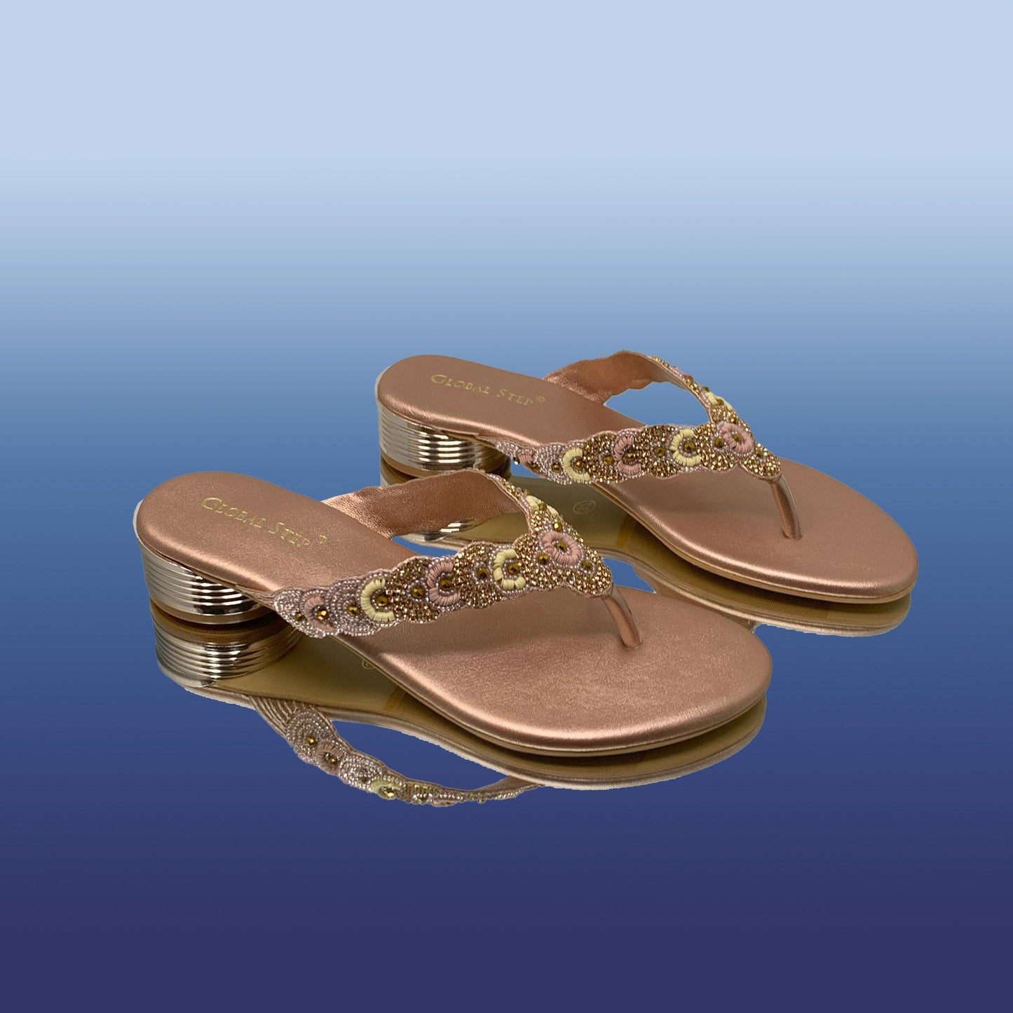 Elegant Beaded Wedge Sandals - Stylish & Comfortable - GlobalStep - shoes - 36