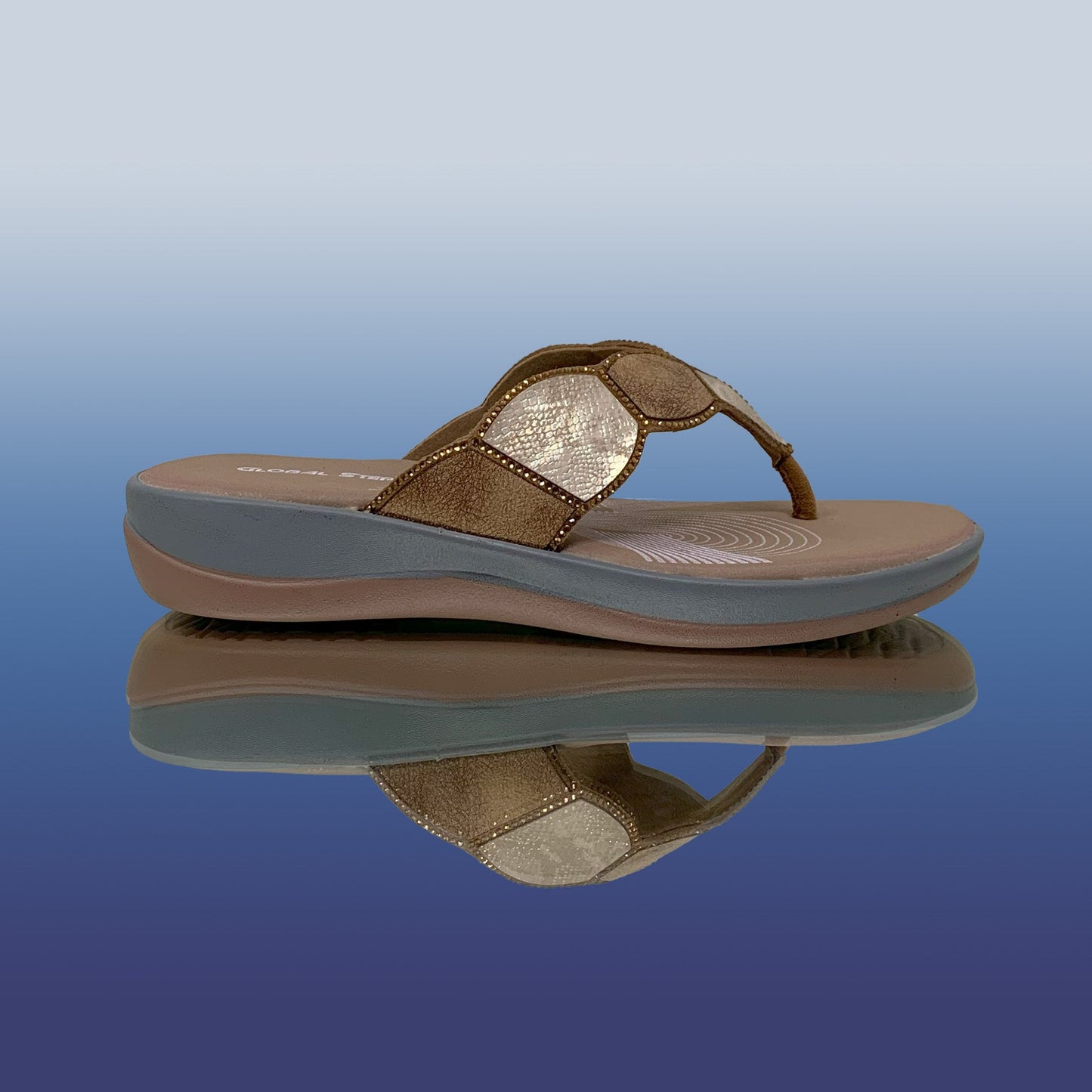 Elegant Beige Beaded Sandals - GlobalStep - shoes - 36