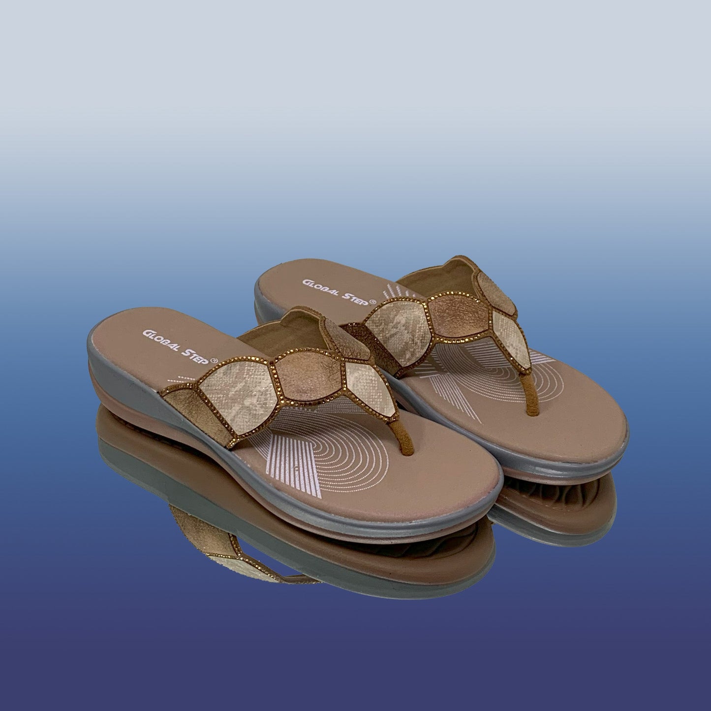 Elegant Beige Beaded Sandals - GlobalStep - shoes - 36
