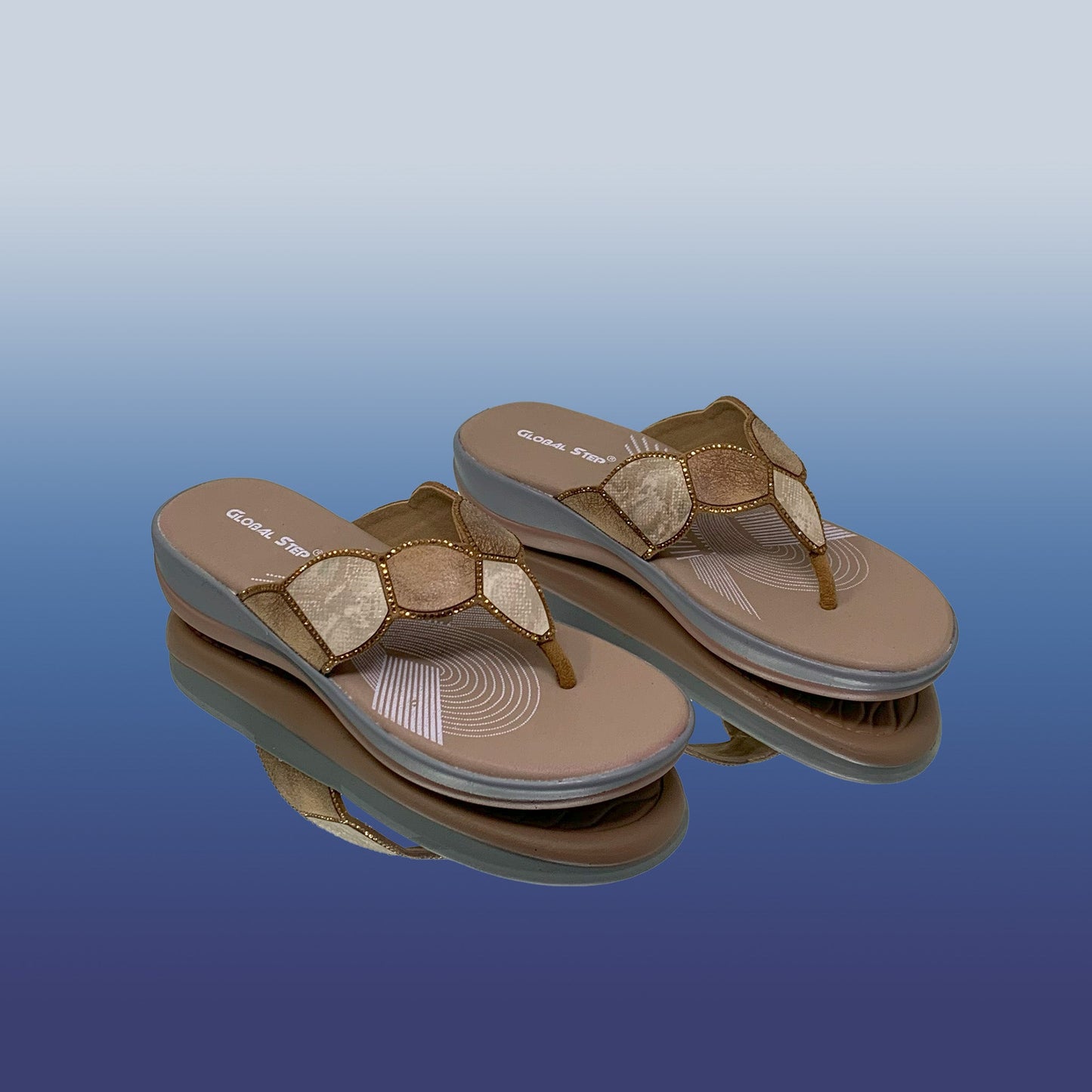 Elegant Beige Beaded Sandals - GlobalStep - shoes - 36