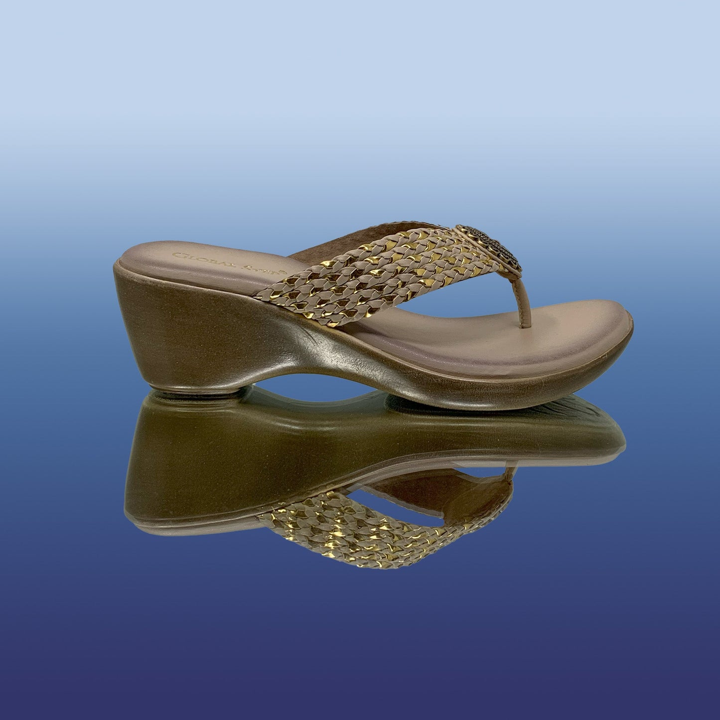 Elegant Beige Wedge Sandals - GlobalStep - shoes - 36