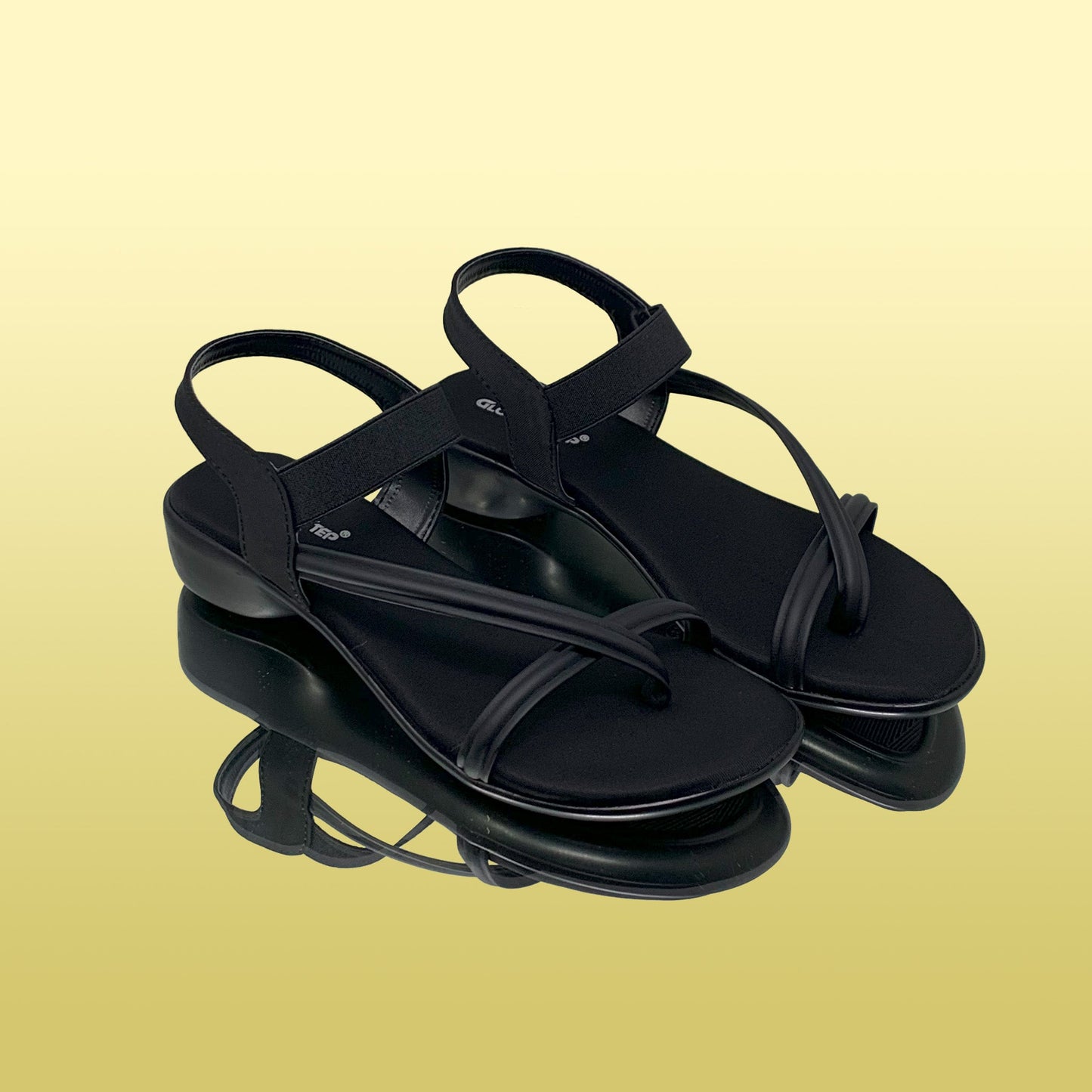 Elegant Black Strappy Sandals - GlobalStep - shoes - 36