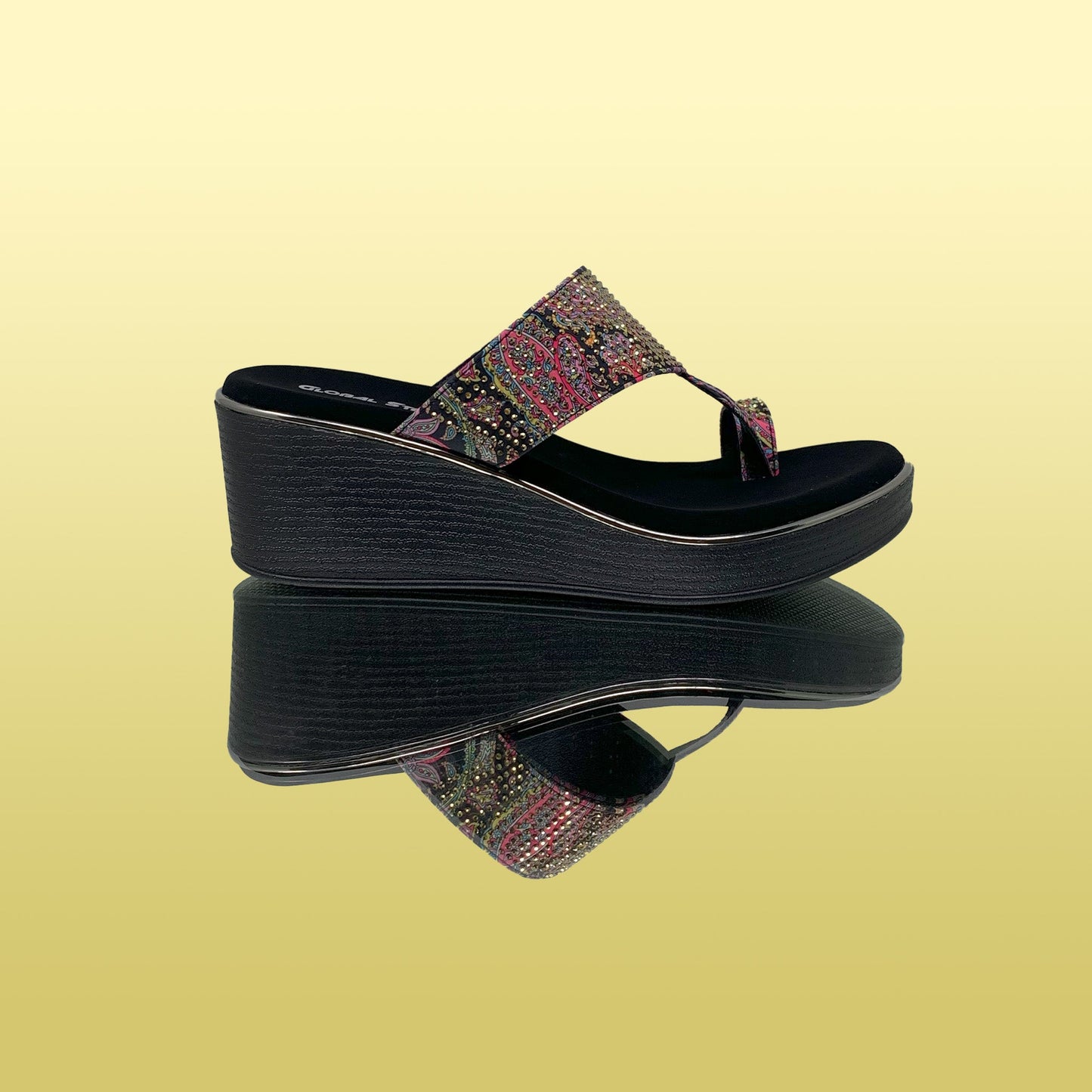 Elegant Embroidered Wedge Sandals - GlobalStep - shoes - 36