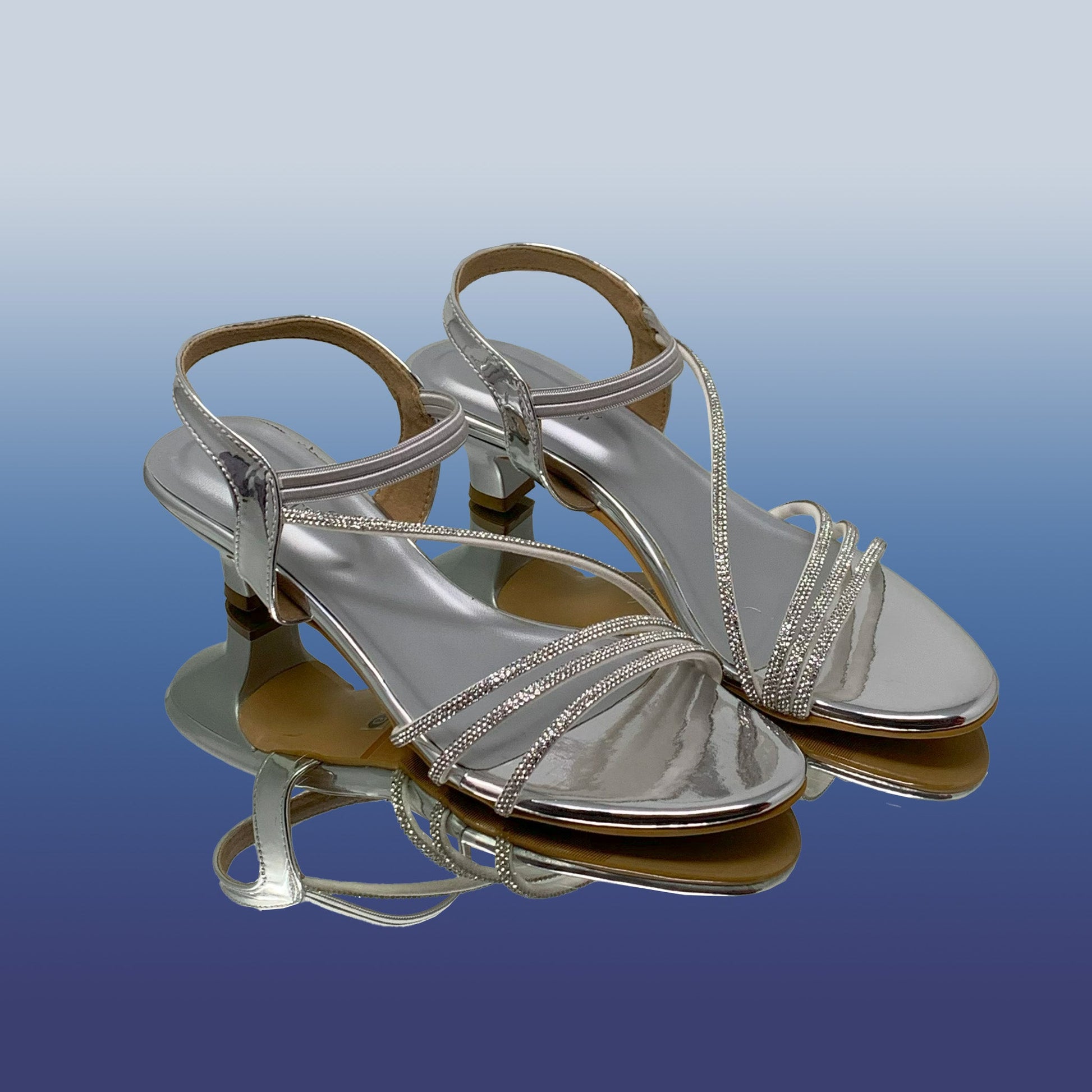 Elegant Silver Strappy Heels 👡 - GlobalStep - shoes - 36