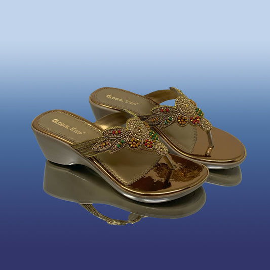 Embellished Wedge Sandals - GlobalStep - shoes - 36