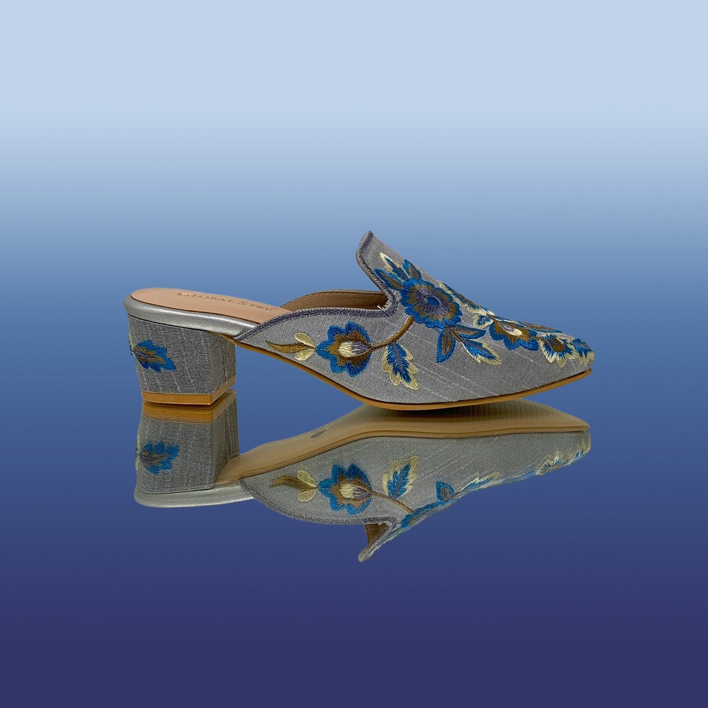 Floral Embroidered Heels - GlobalStep - shoes - 36