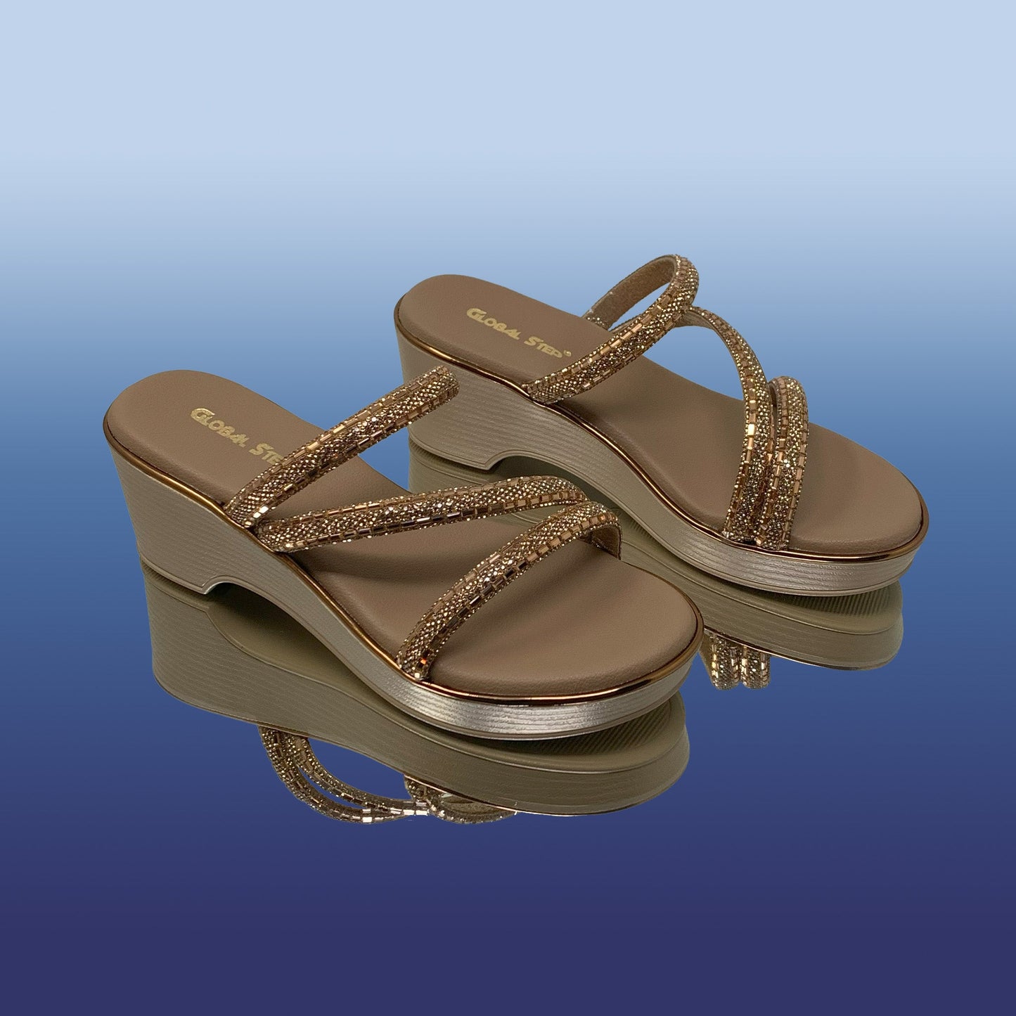 Glitter Glam Wedge Sandals - GlobalStep - shoes - 36