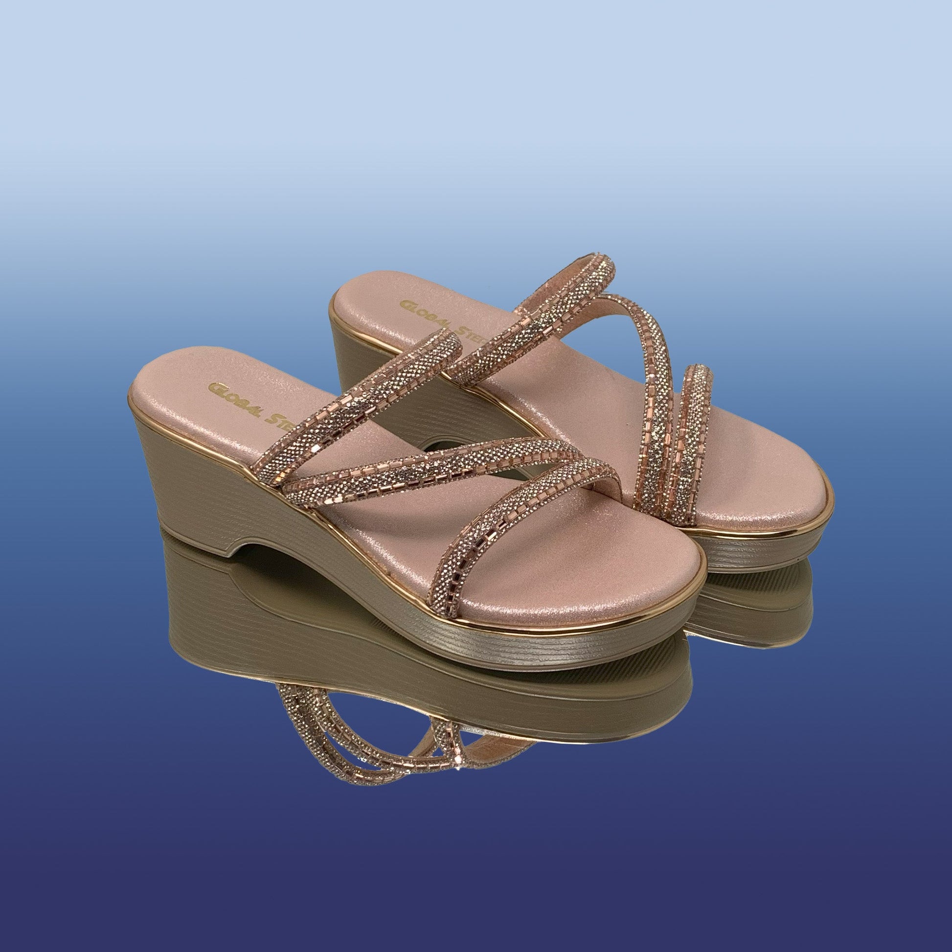 Glitter Glam Wedge Sandals - GlobalStep - shoes - 36