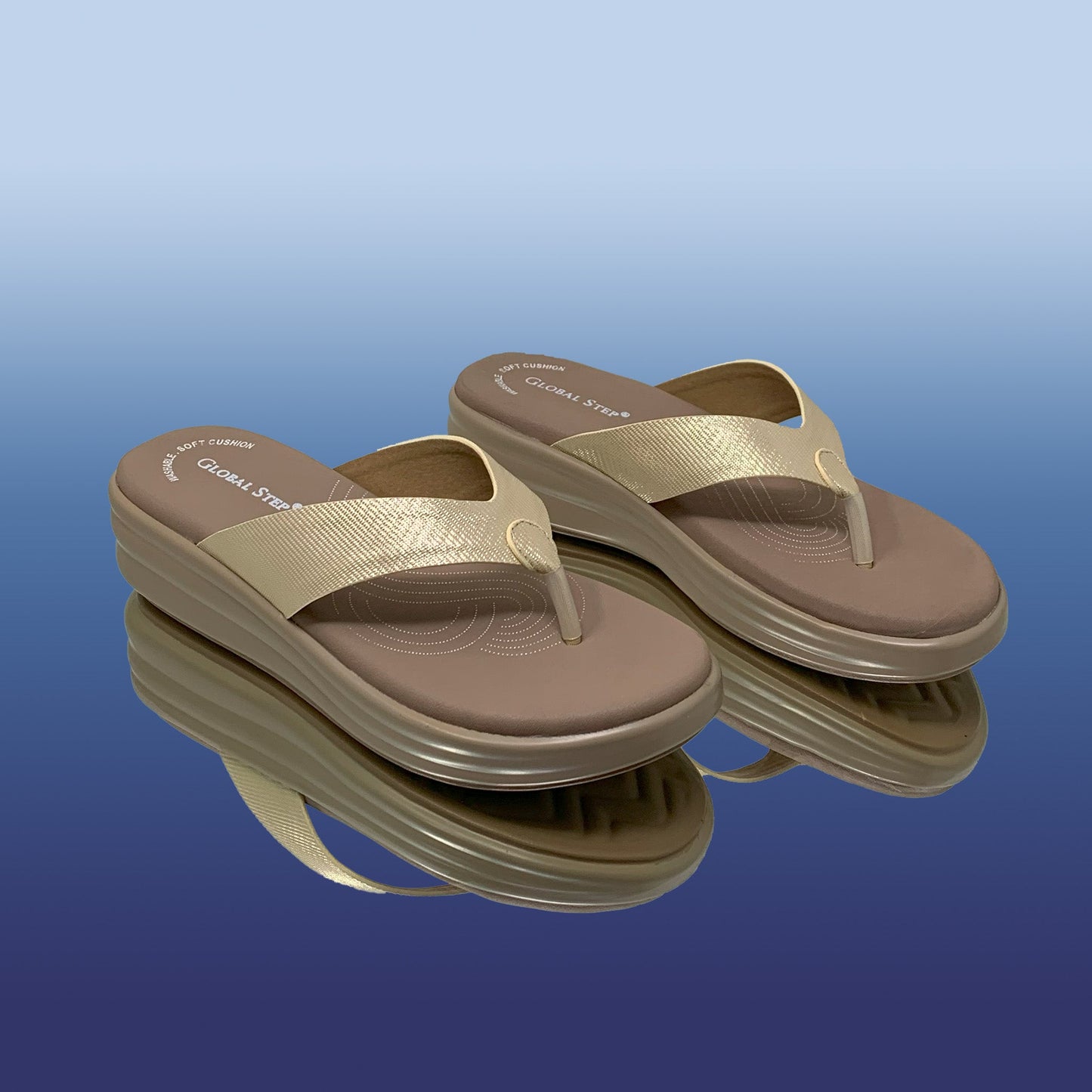 Gold Versatile Platform Wedges - GlobalStep - shoes - 36