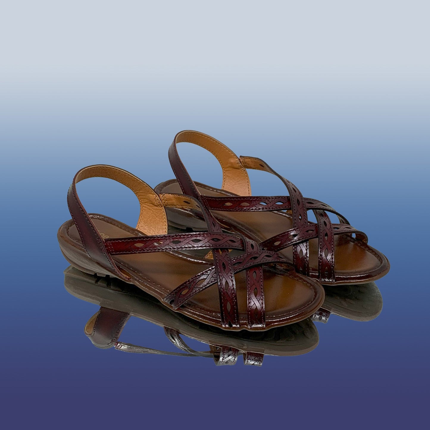 Maroon Slingback Sandals - GlobalStep - shoes - 36
