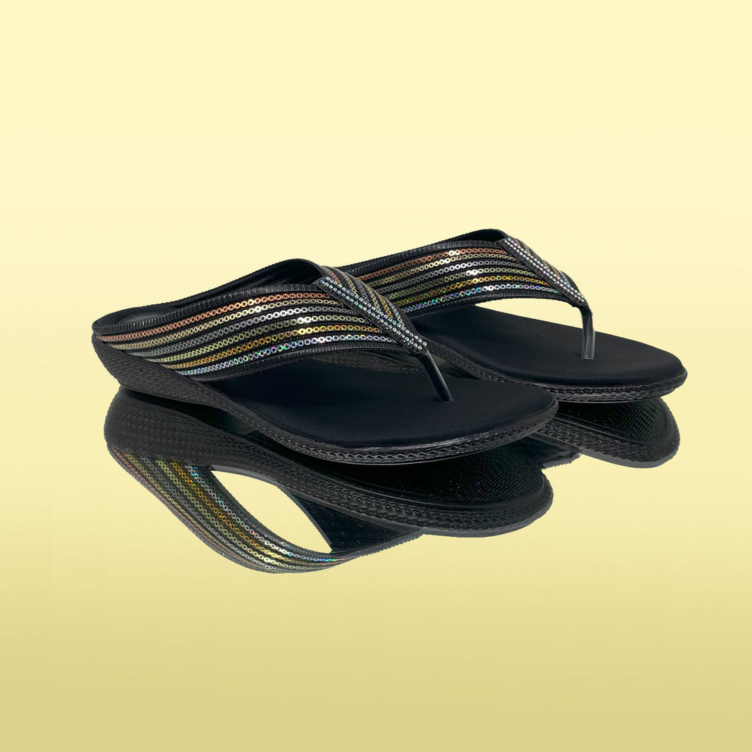 Noir embroidery flat heels - GlobalStep - Flats