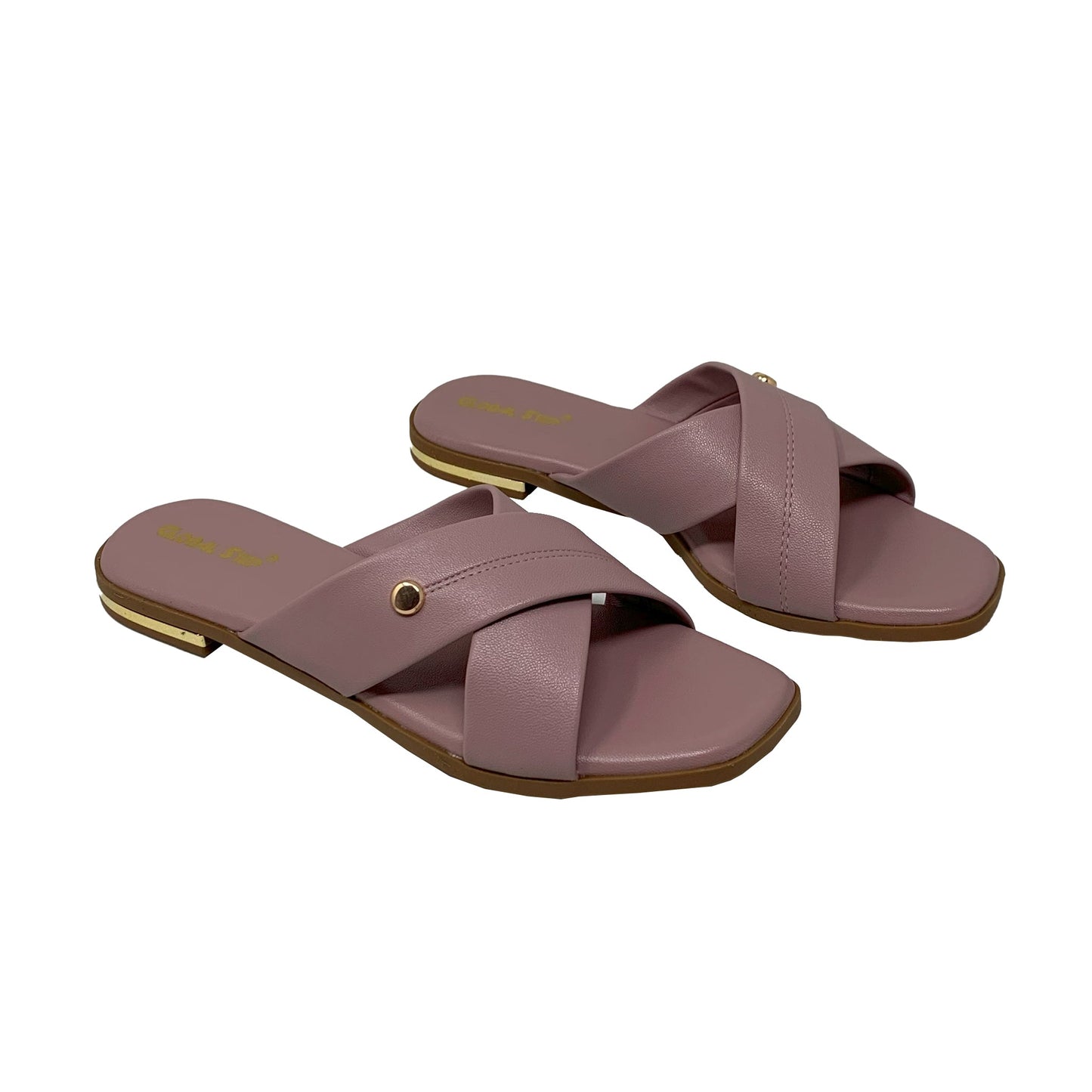 Pink Cross - Strap Flats - GlobalStep - shoes - 36