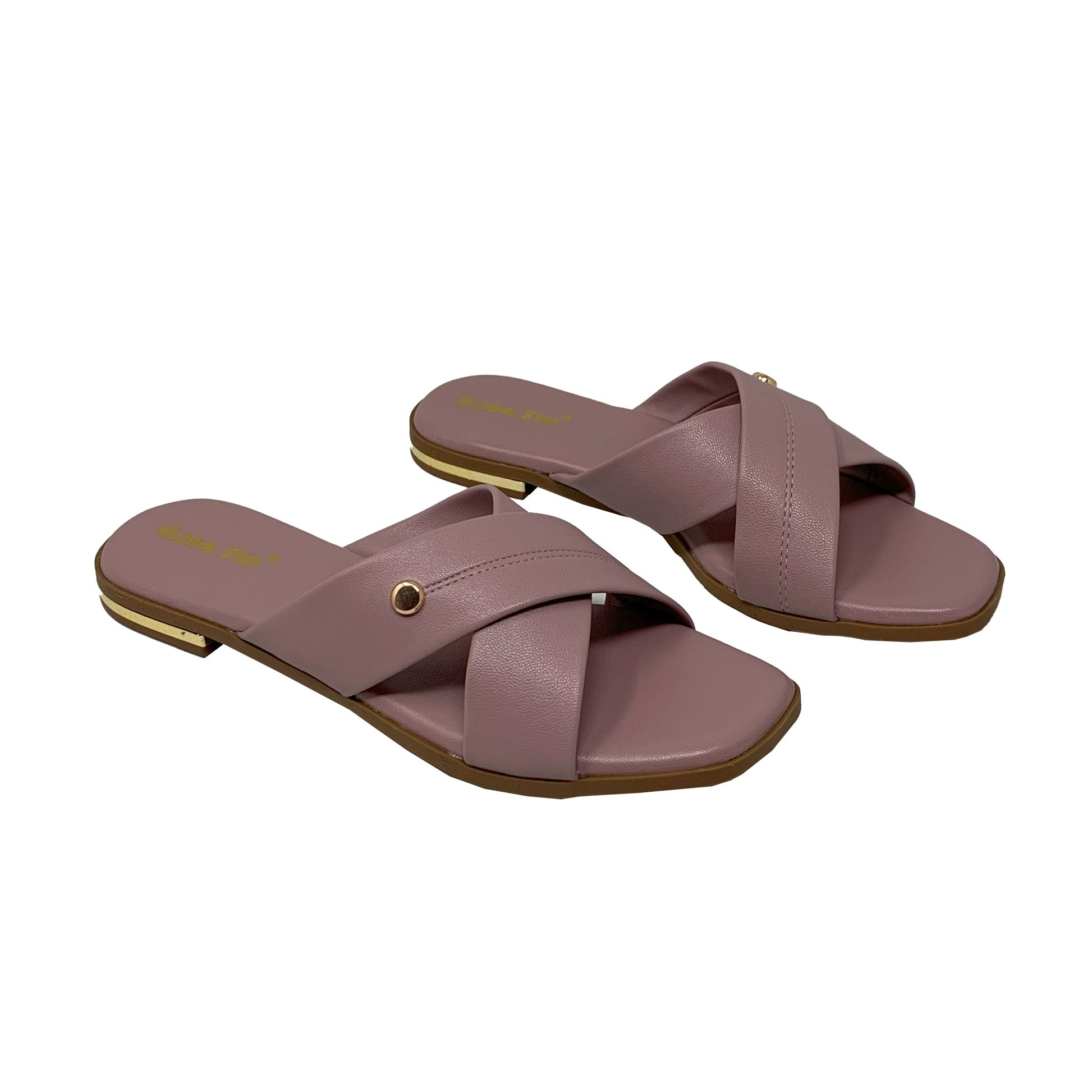 Pink Cross - Strap Flats - GlobalStep - shoes - 36