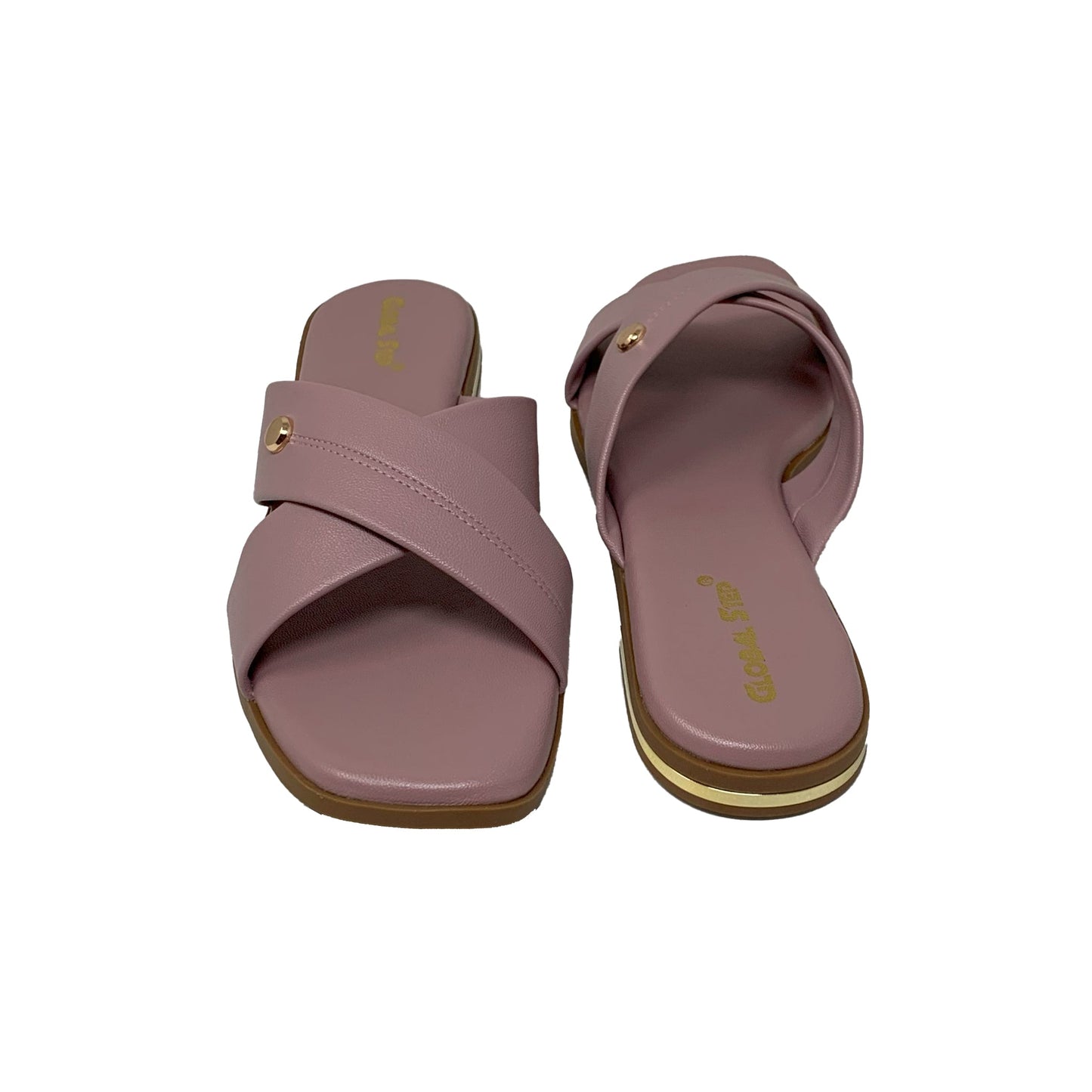 Pink Cross - Strap Flats - GlobalStep - shoes - 36
