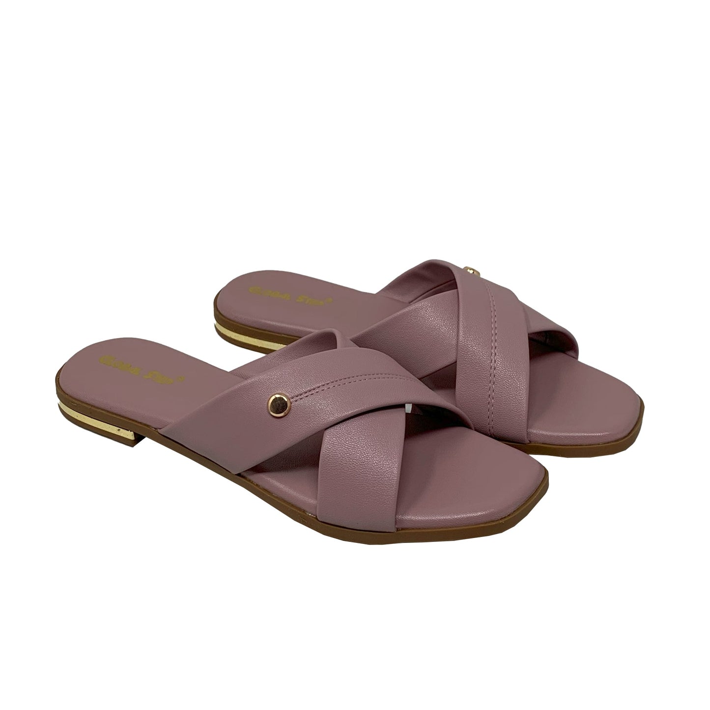 Pink Cross - Strap Flats - GlobalStep - shoes - 36