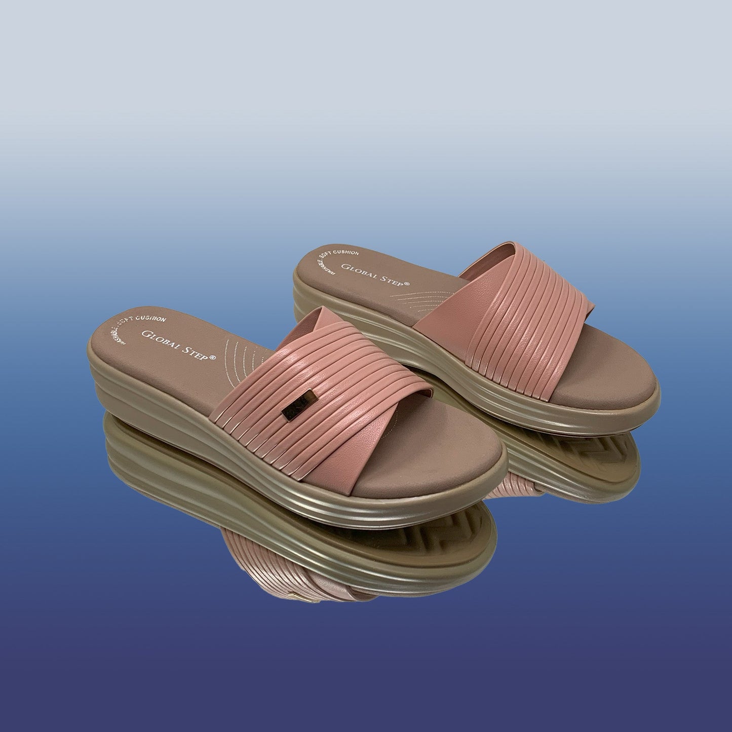 Pink Platform Slides - GlobalStep - shoes - 36