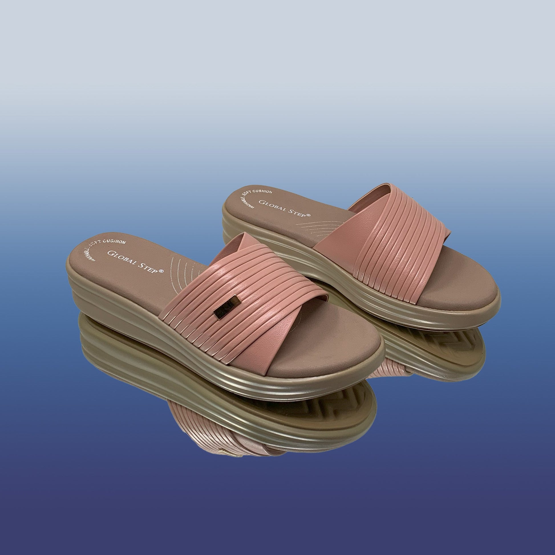 Pink Platform Slides - GlobalStep - shoes - 36