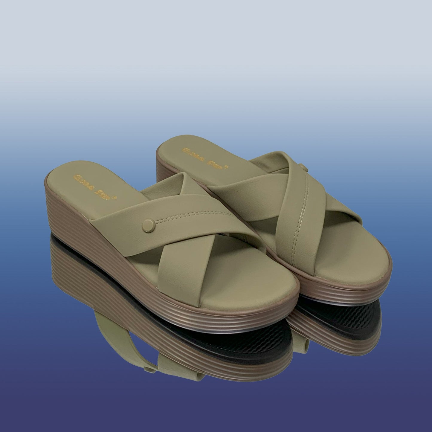 PlushWave Wedge Slides - GlobalStep - shoes - 36