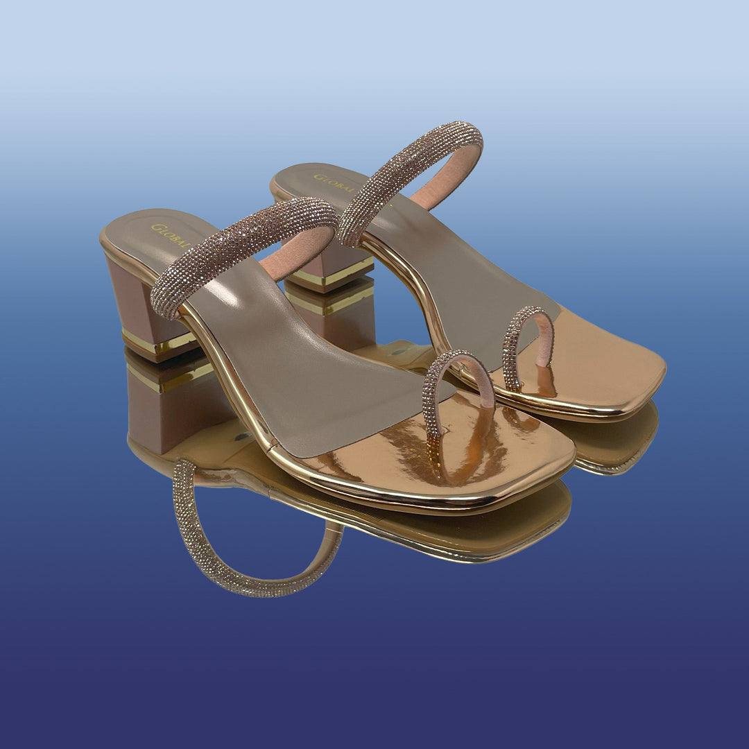 Rosé Rhinestone heels - Global Step - Heels