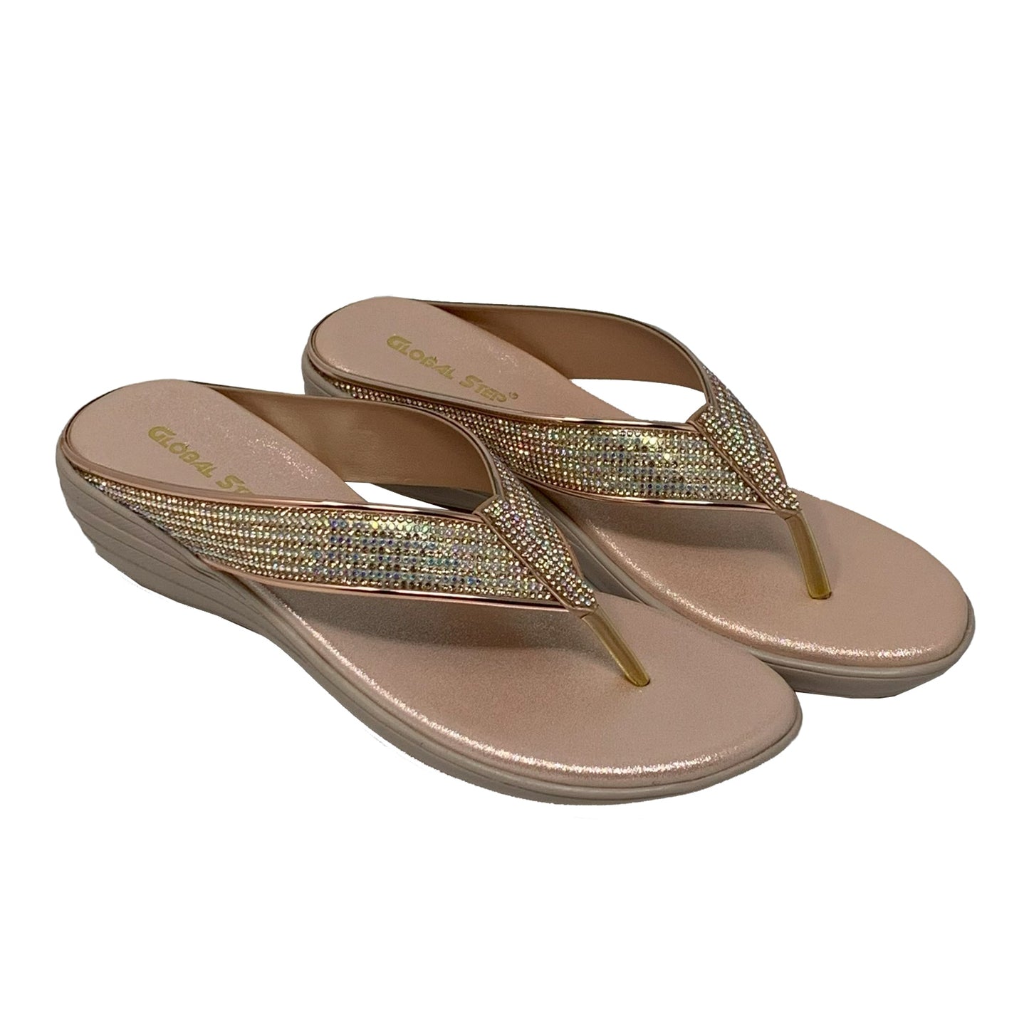 RoseGold Glow Wedge Sandals - GlobalStep - shoes - 36